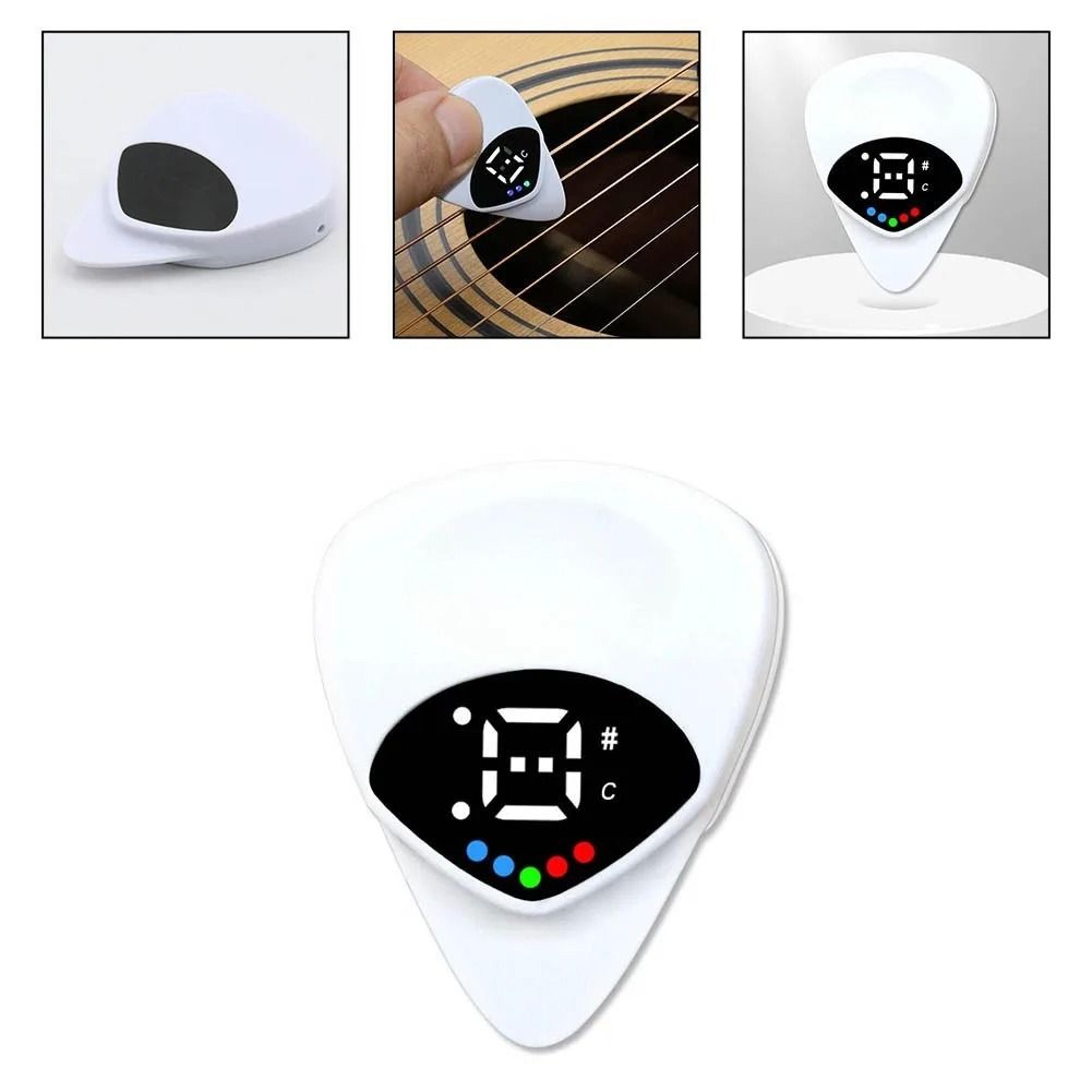 2-in-1 guitar pick tuner – integrated digital precision tuner & performance pick – professional string accessory