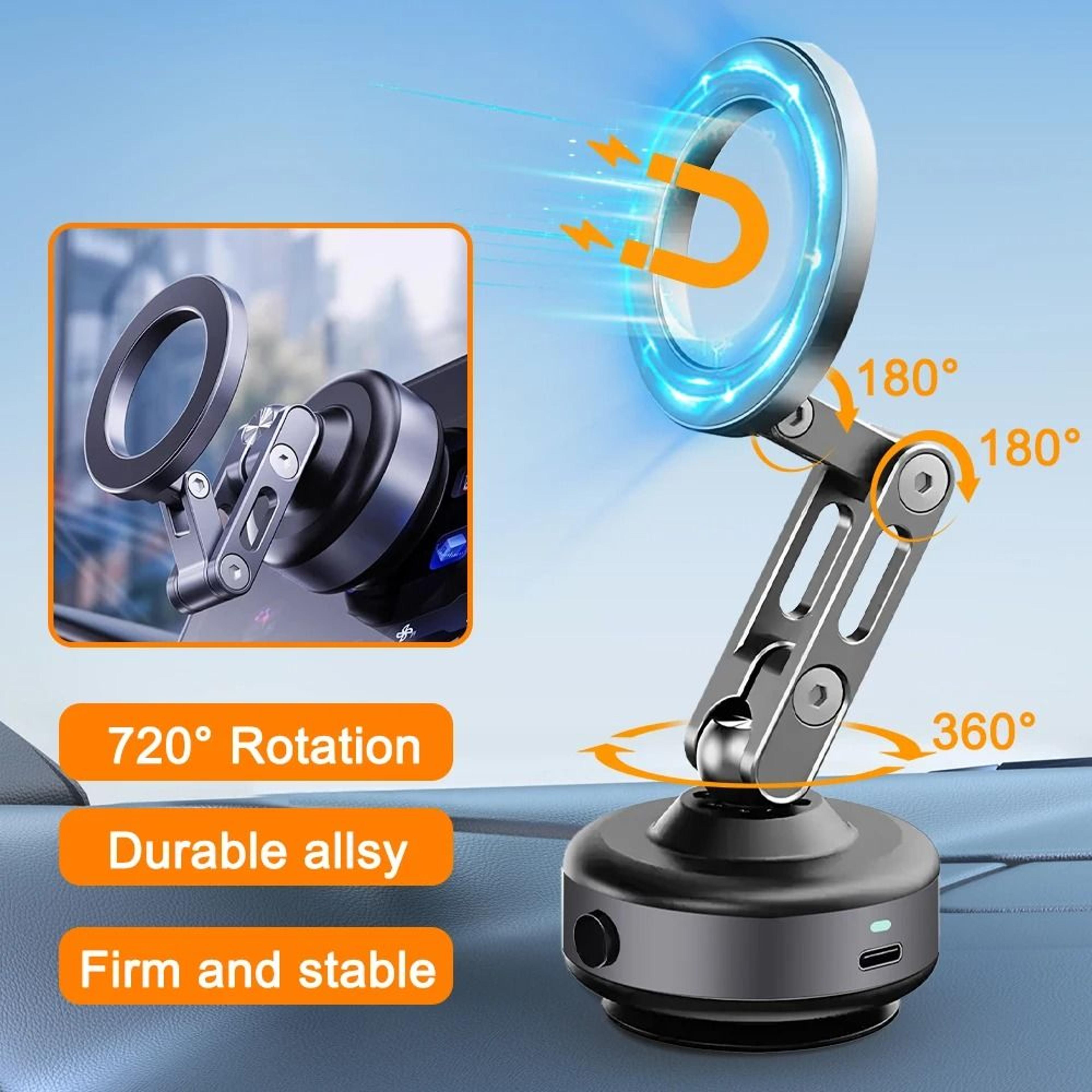 X93 Magnetic Electric Vacuum Phone Mount  360 Rotating Folding Stand For Car Gym  Desktop Streaming 1