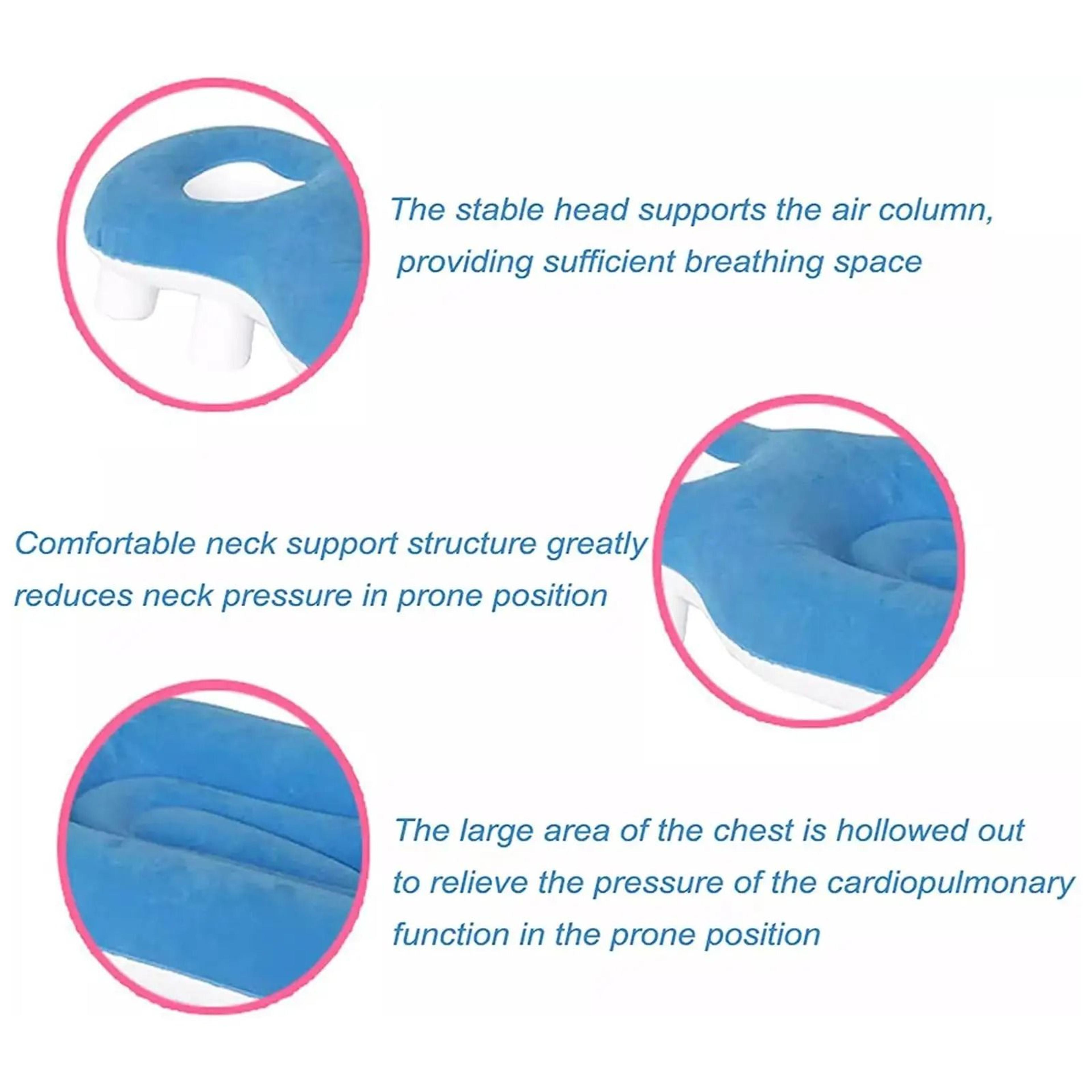 Inflatable FaceDown Recovery Pillow  Prone Sleeping Support For Eye Surgery  Vitrectomy  PostOp Int 5