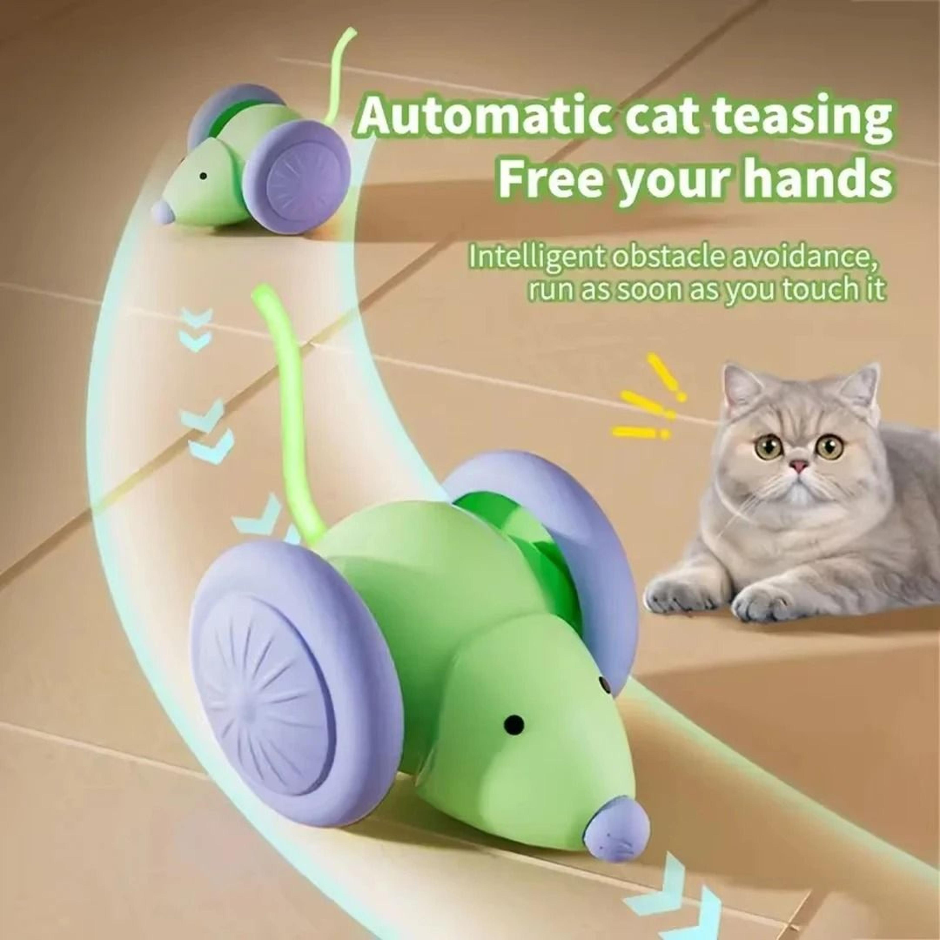 Automatic Electric Mouse Cat Toy  Intelligent Obstacle Avoidance Teaser  HighYield Feline Interacti 0