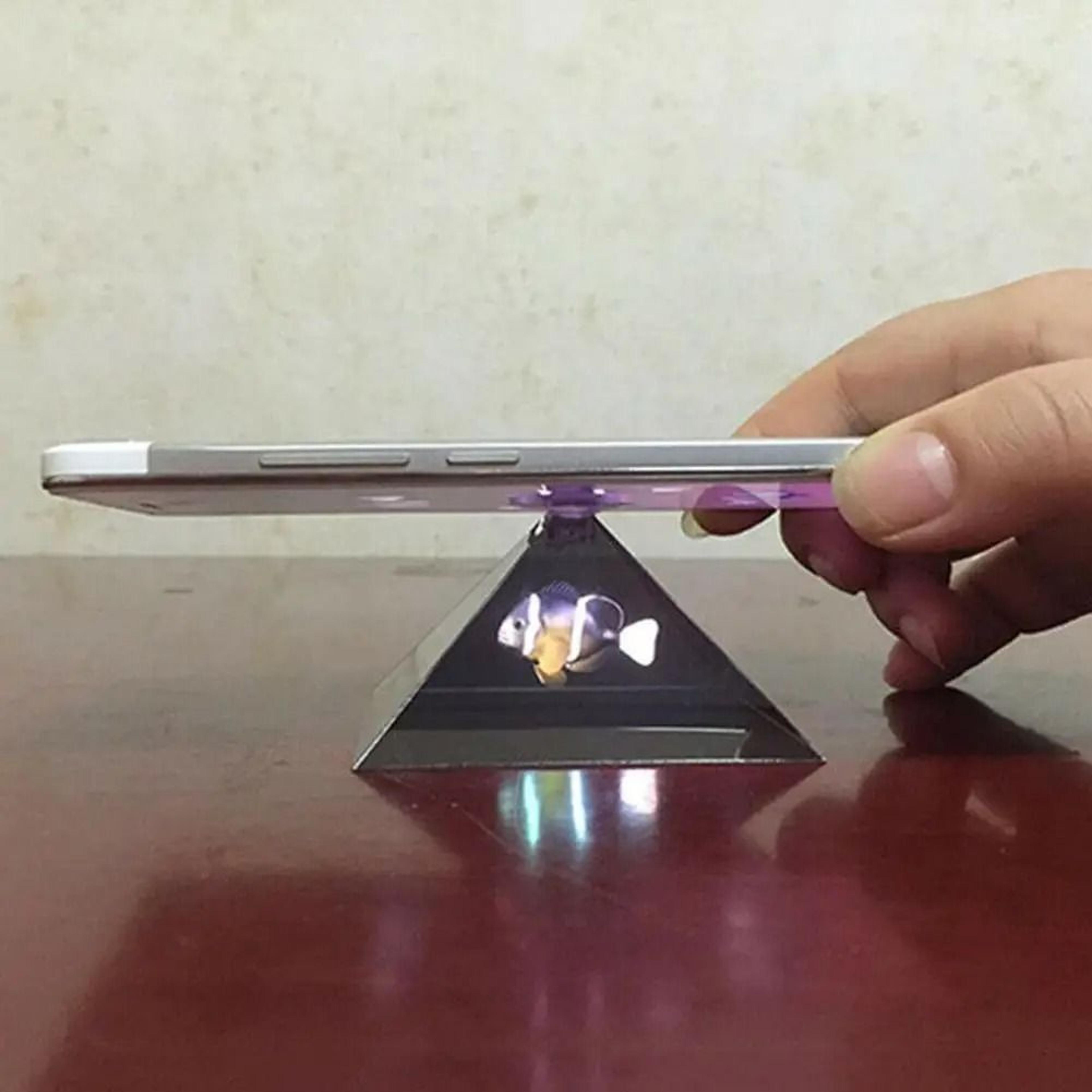 Holographic Pyramid Projector  3D Visual Display Stand  HighYield Optical Interaction Hub 1