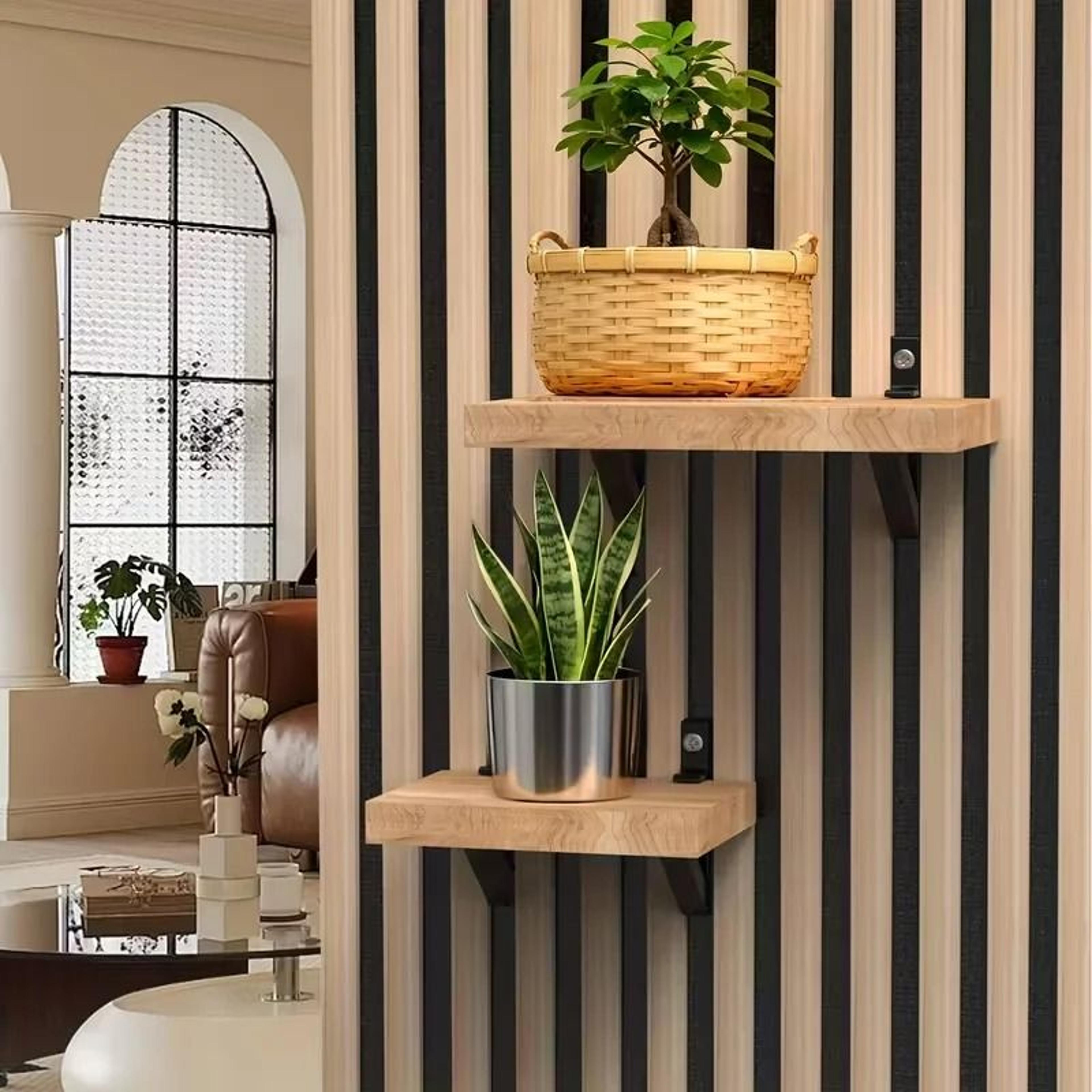 MultiPurpose Acoustic Panel Floating Shelves  NoDrill Display Brackets 4 Pcs 0