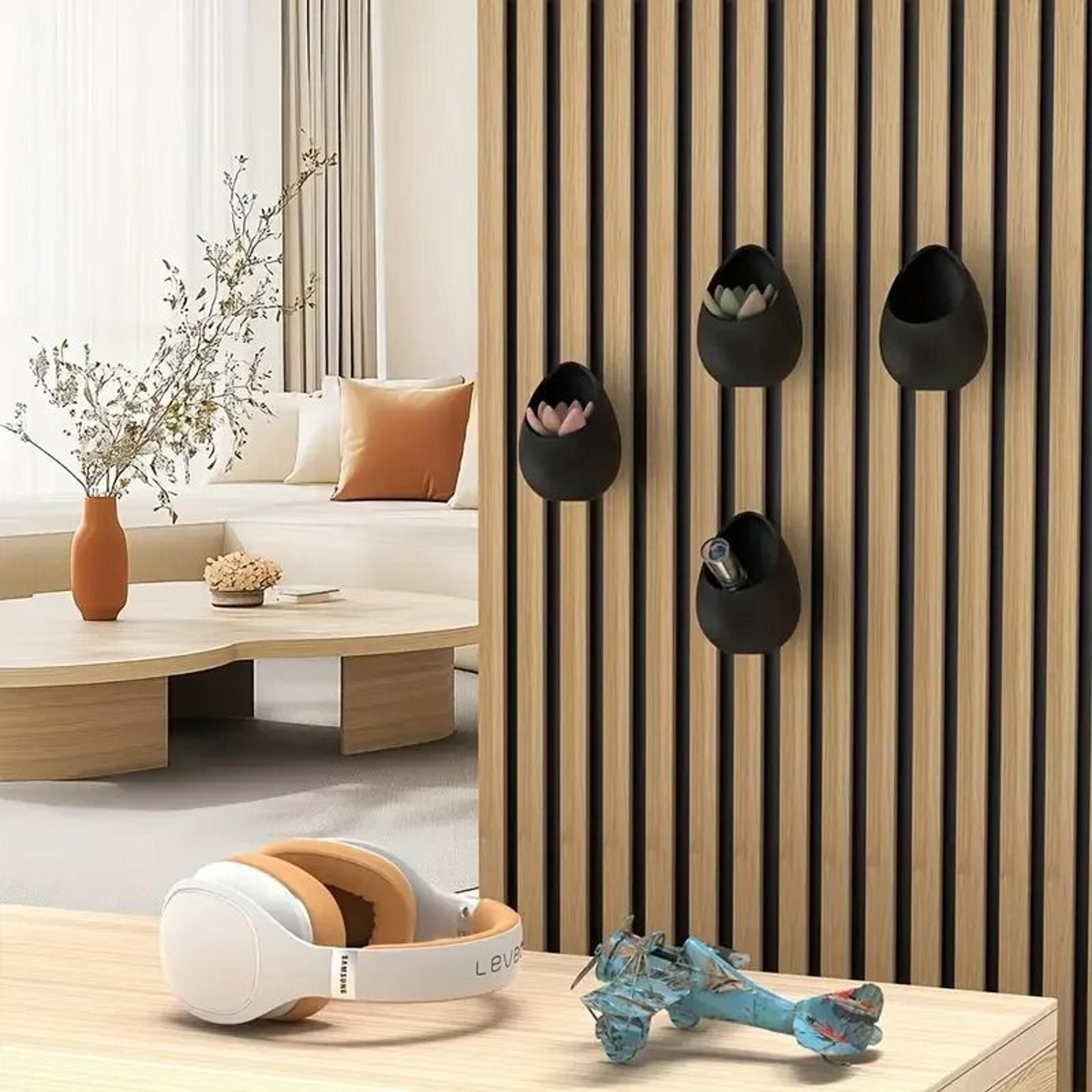 acoustic panel zen planting tray – modern soundproof decor & floating display