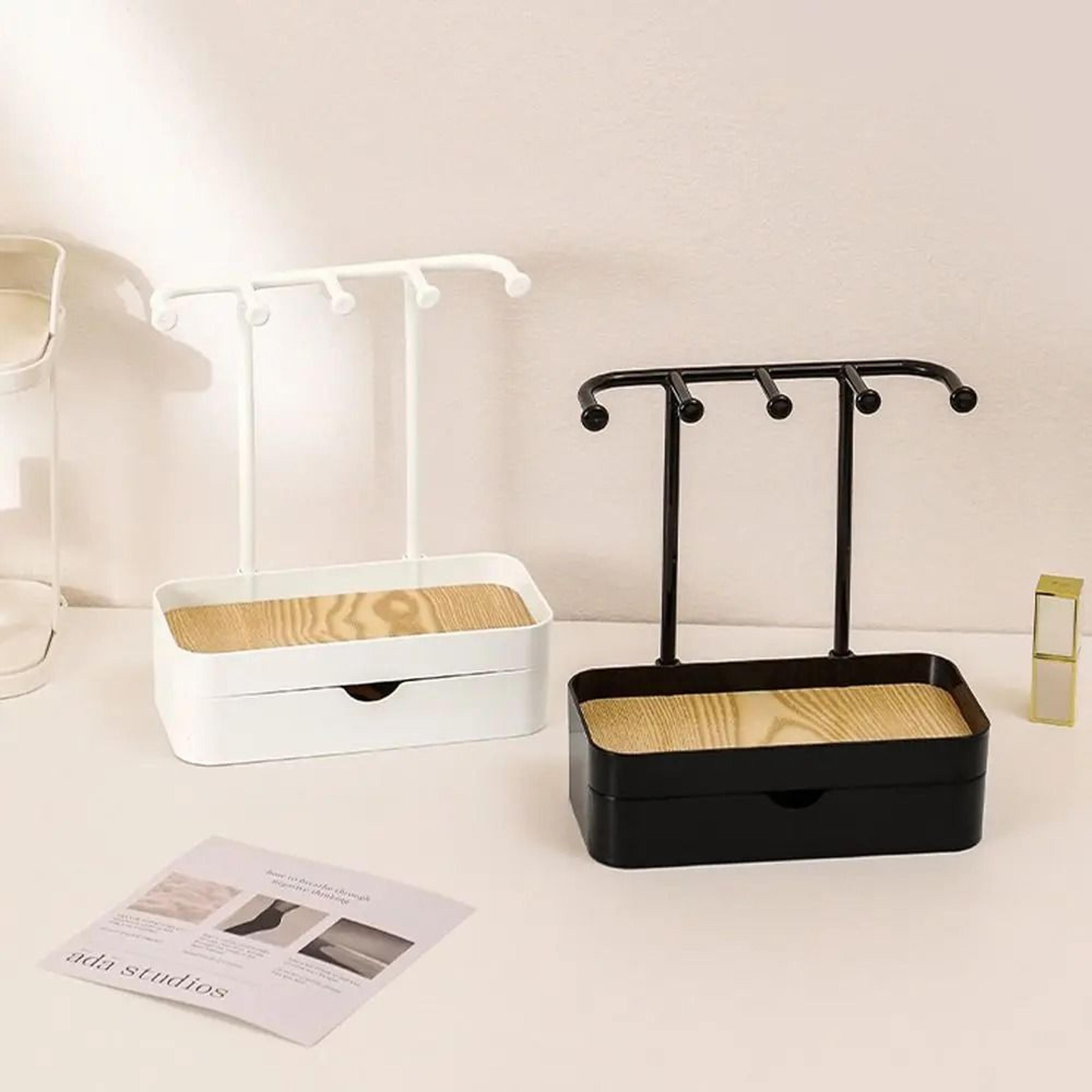 Jewelry Display Rack With Storage Box  Integrated Accessory Hub  HighYield Organization Interaction 2