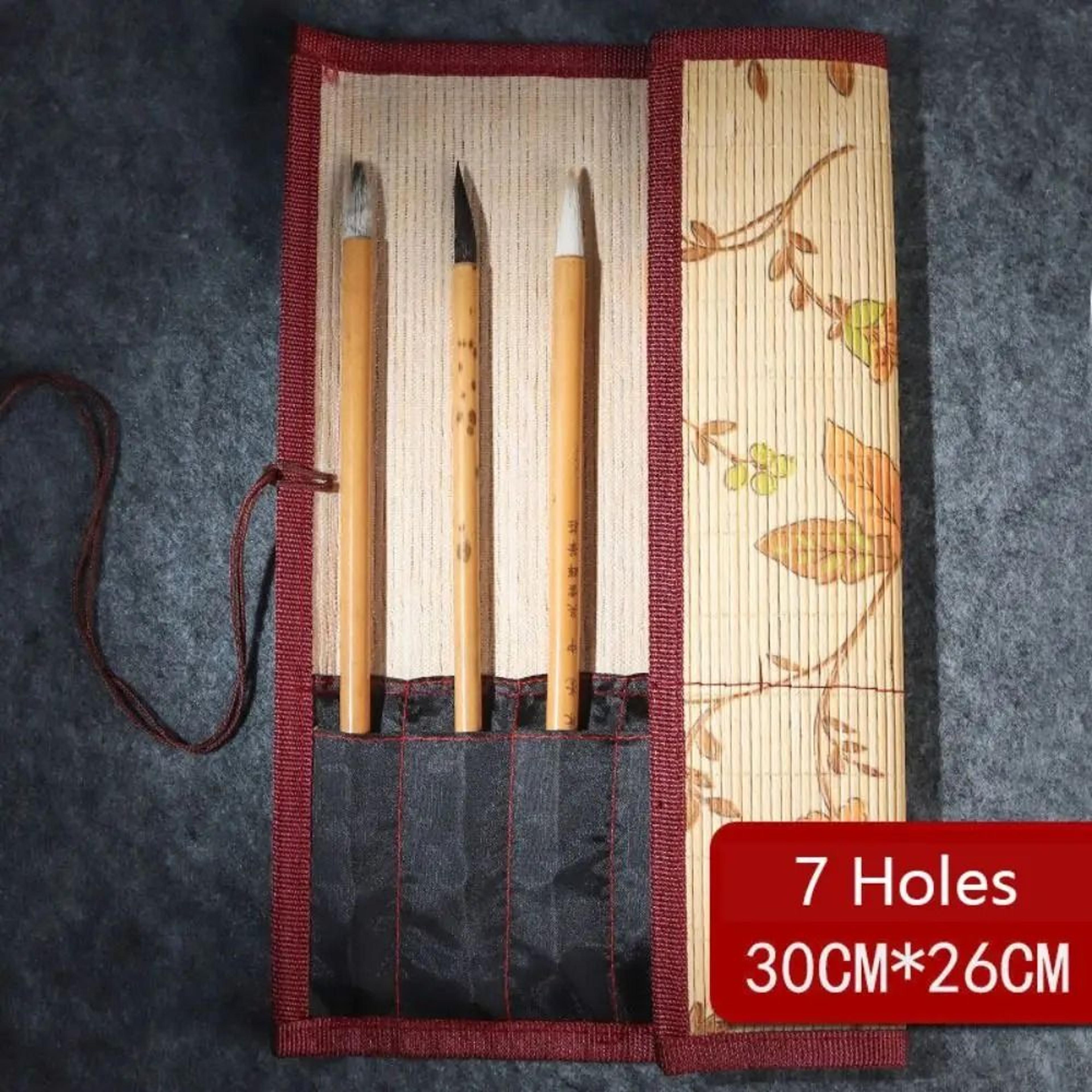 Bamboo RollUp Pen Case  Calligraphy Brush Curtain  HighYield Artistic Interaction Hub 9