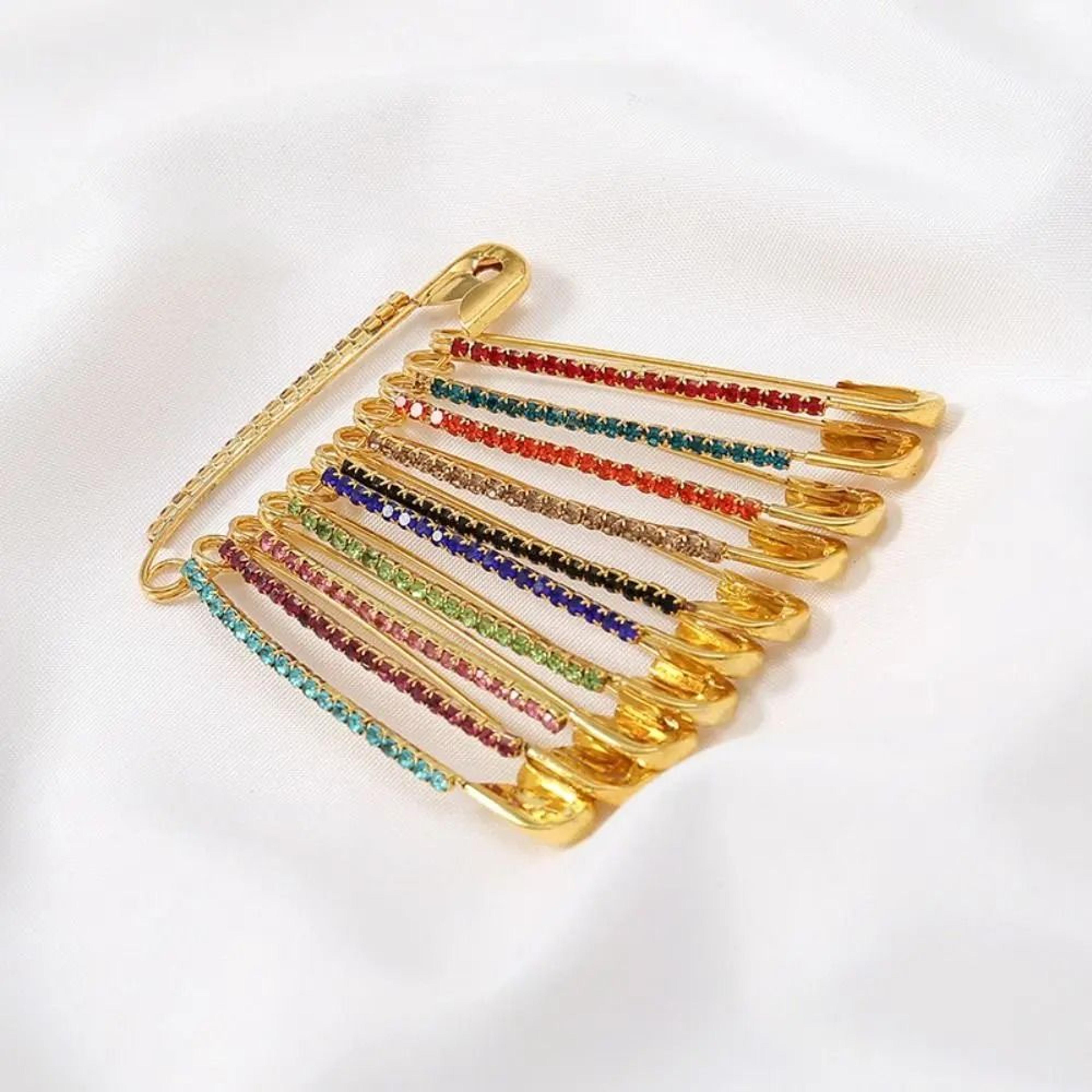 Rhinestone Safety Pin Brooches  Sweater  Shawl Hardware Clips  HighYield Sartorial Interaction Hub 4