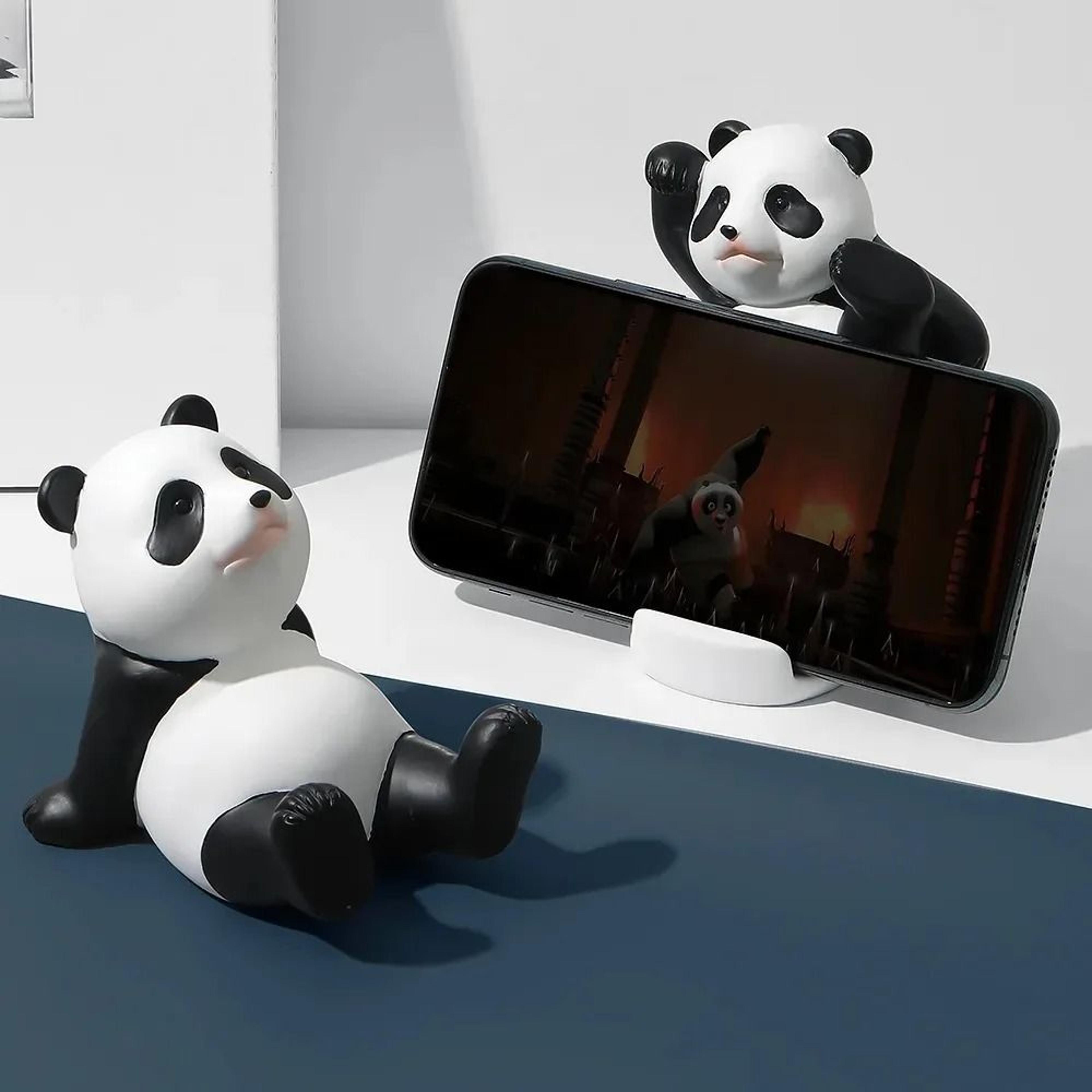 Panda Mobile Phone Stand  Modern Resin Sculpture Statue  HighYield Desktop Interaction Hub 2