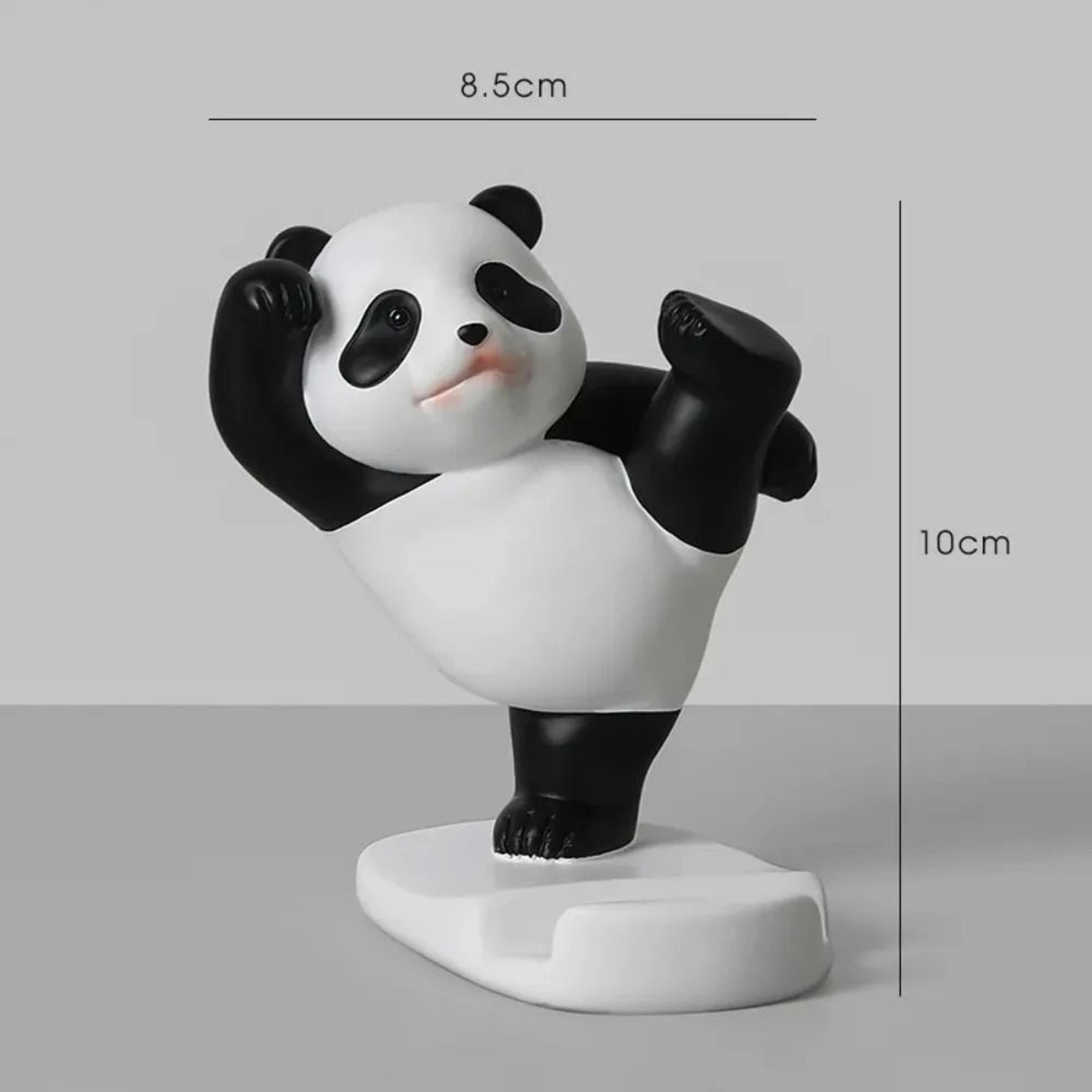 Panda Mobile Phone Stand  Modern Resin Sculpture Statue  HighYield Desktop Interaction Hub 4