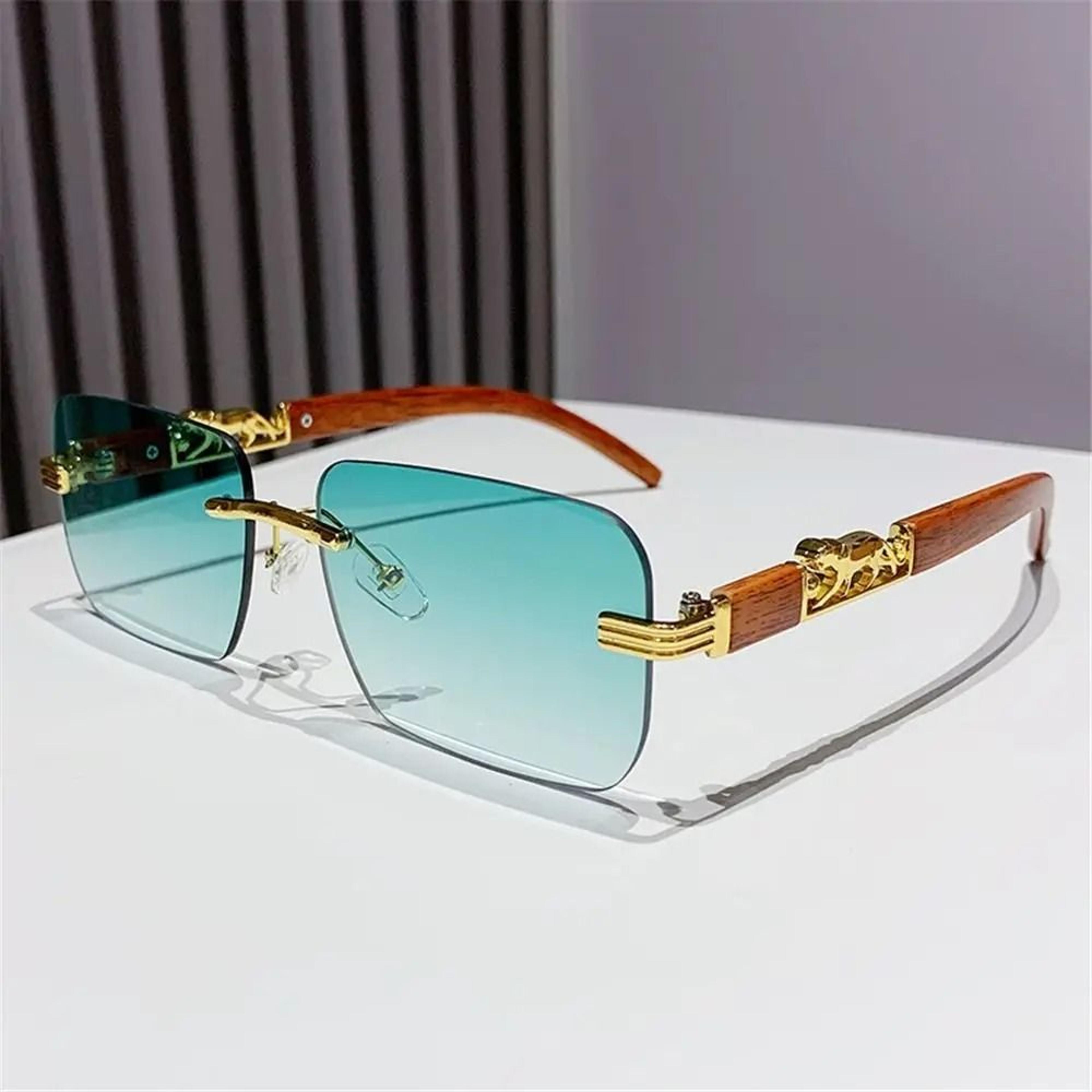 Rimless CutEdge Sunglasses  Metal Temple Retro Shades  HighYield Optical Interaction Hub 12
