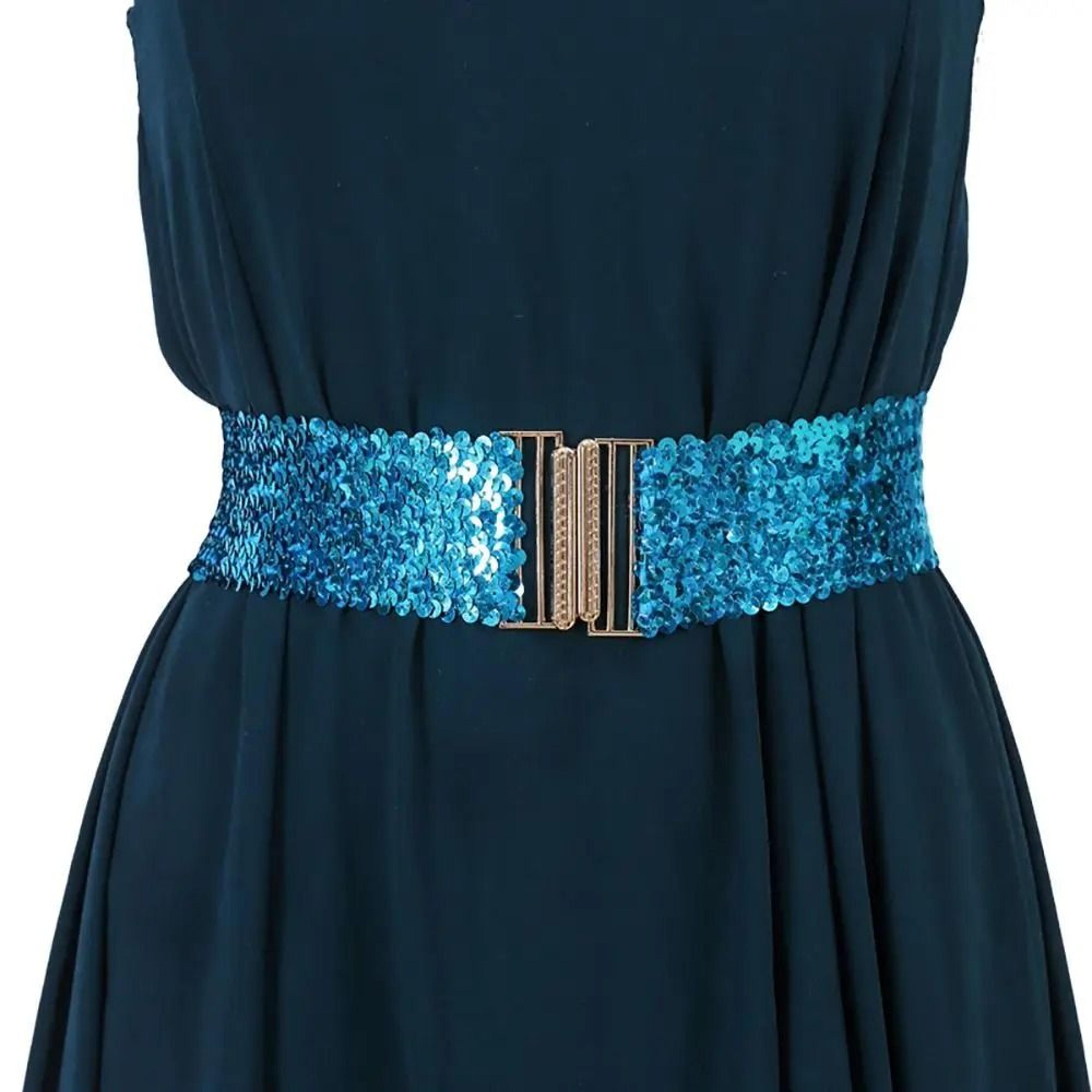 Elastic Sequin Stretch Belt  236 In Gold Buckle Waistband  HighYield Sartorial Interaction Hub 2