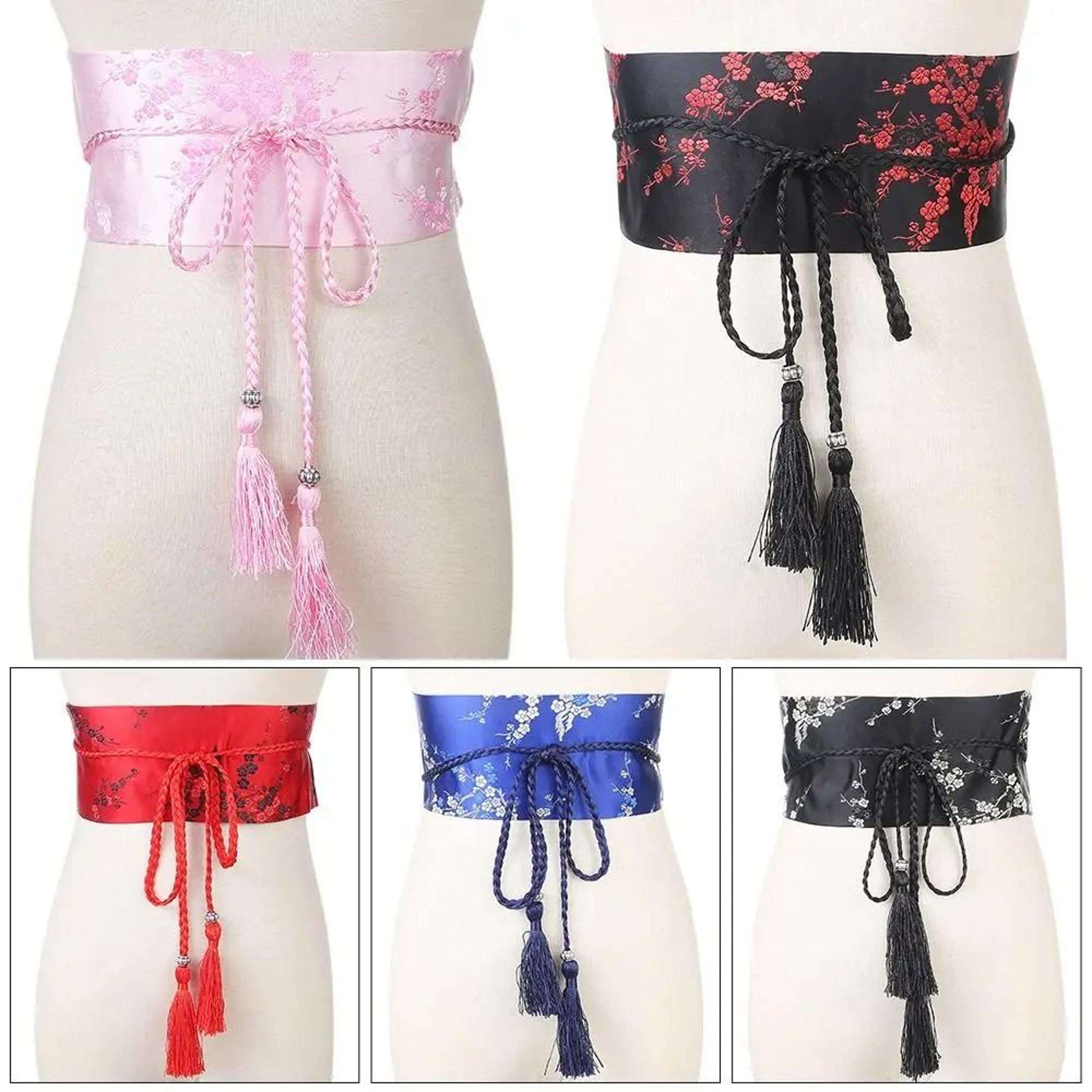 japanese vintage wide corset – kimono bowknot satin belt – high-yield sartorial interaction hub