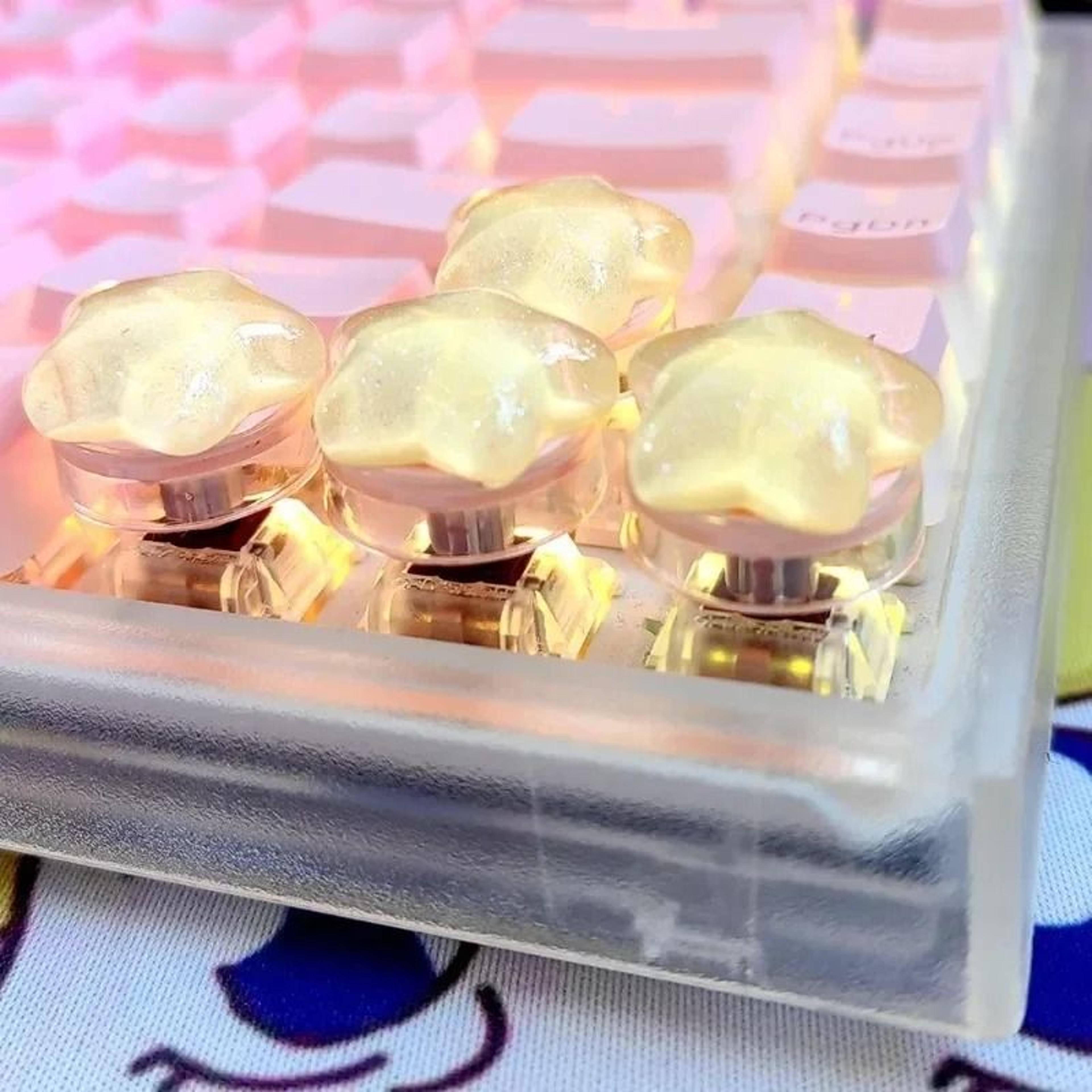Cute Star Translucent Keycaps  4Unit Personalized Gift Set  HighYield Peripheral Interaction Hub 0