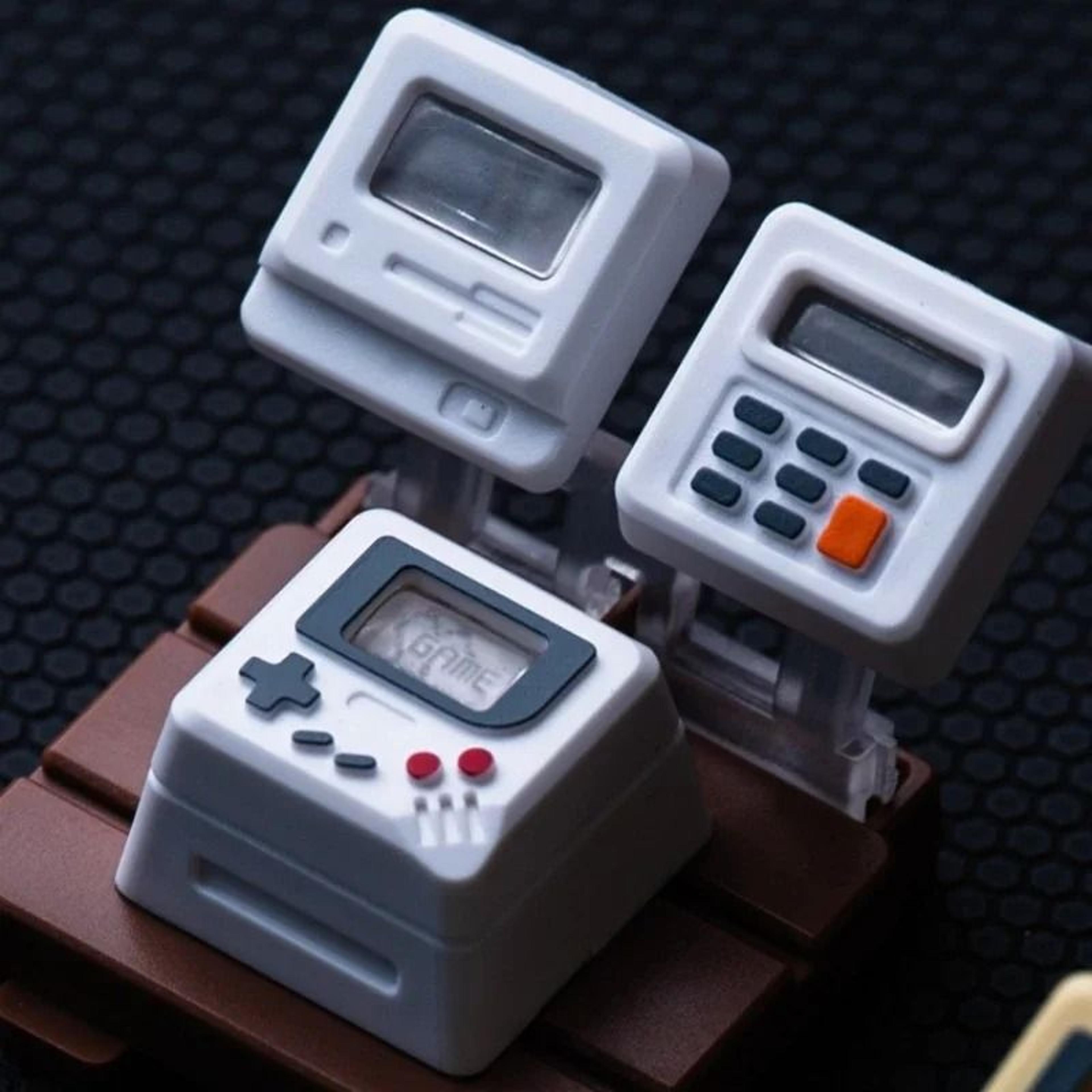 k-04 retro computer keycap set – 3-in-1 translucent artisan – high-yield peripheral interaction hub