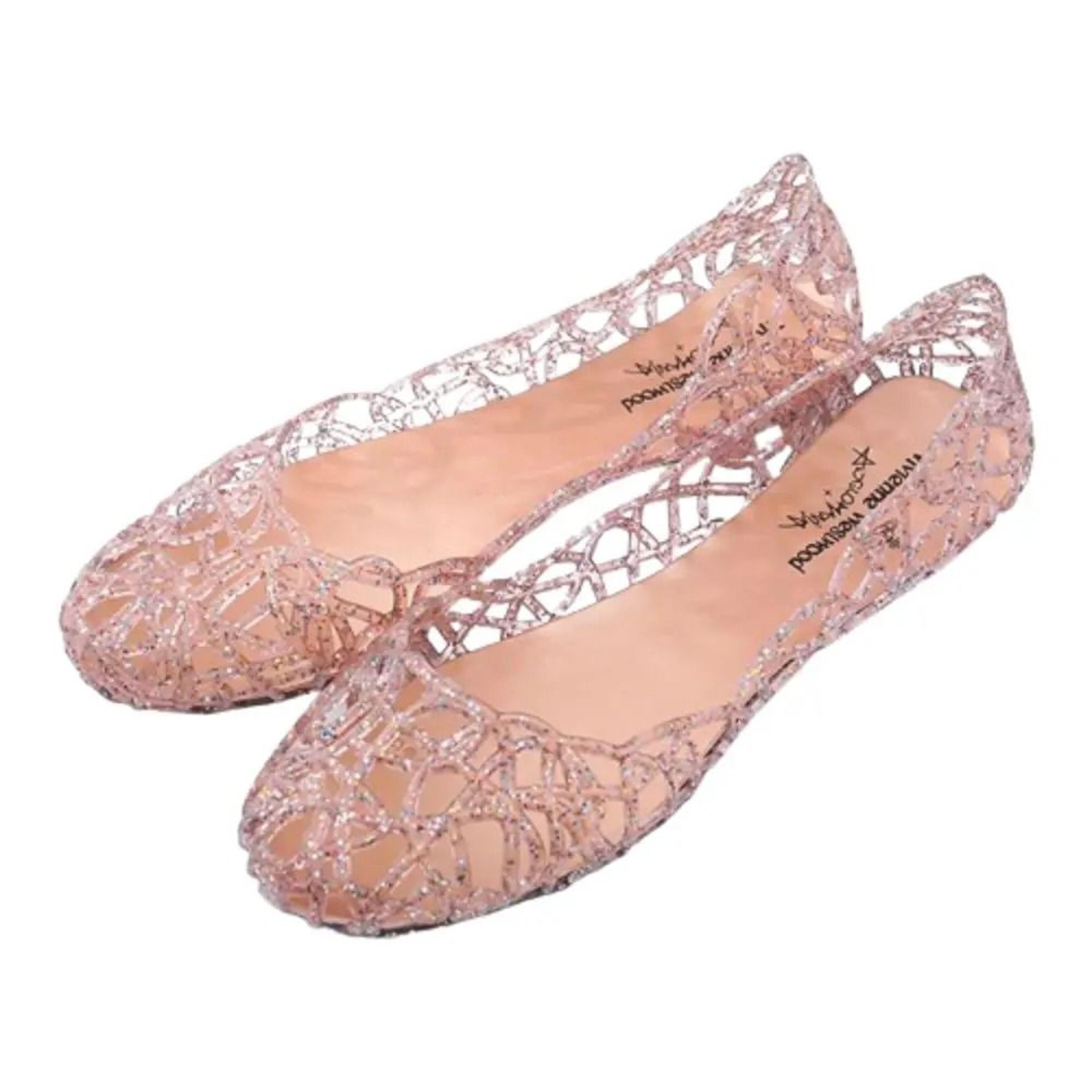 Elegant Breathable HollowOut Bling Jelly Flats 6