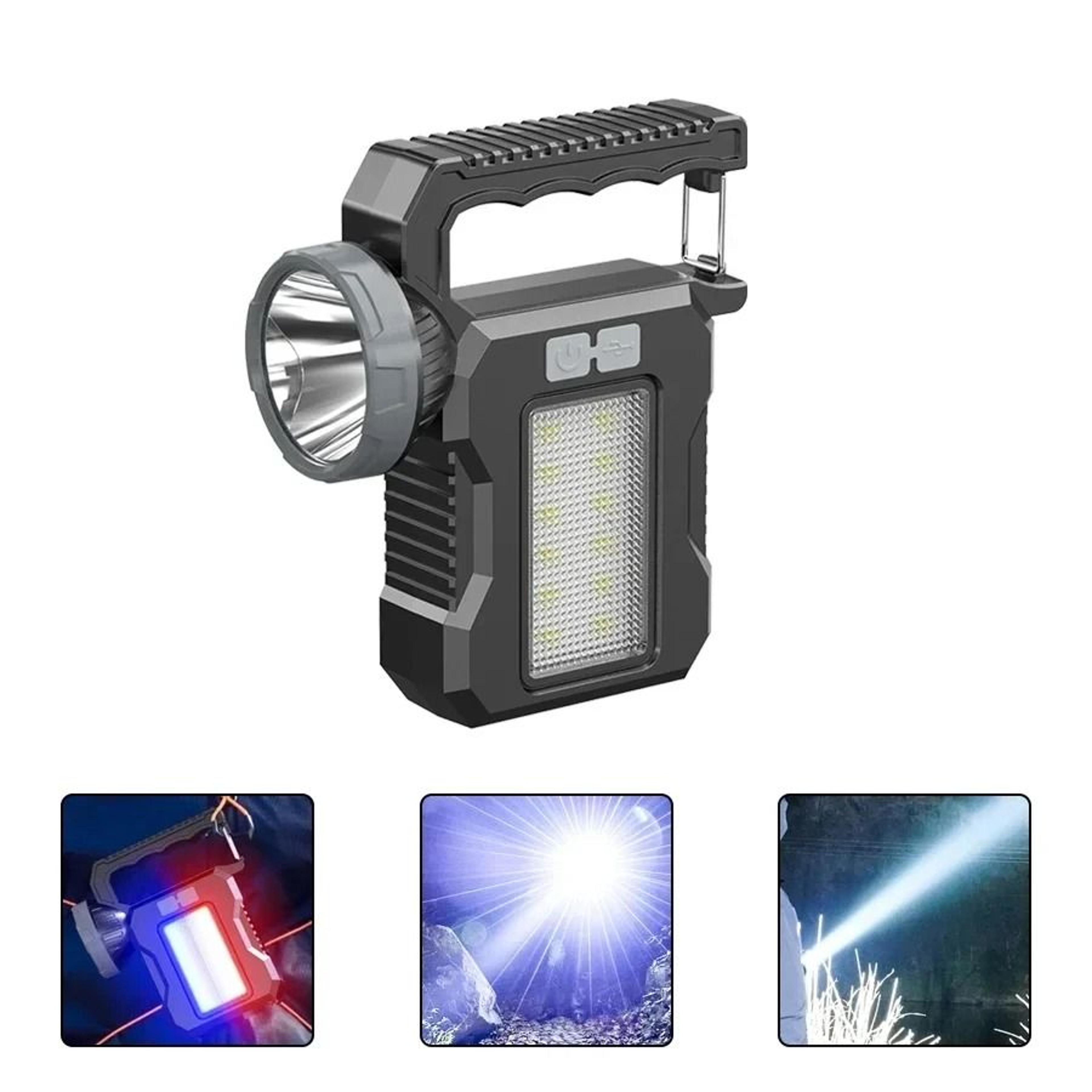 Portable HighPower Solar Rechargeable Flashlight  Work Light 8