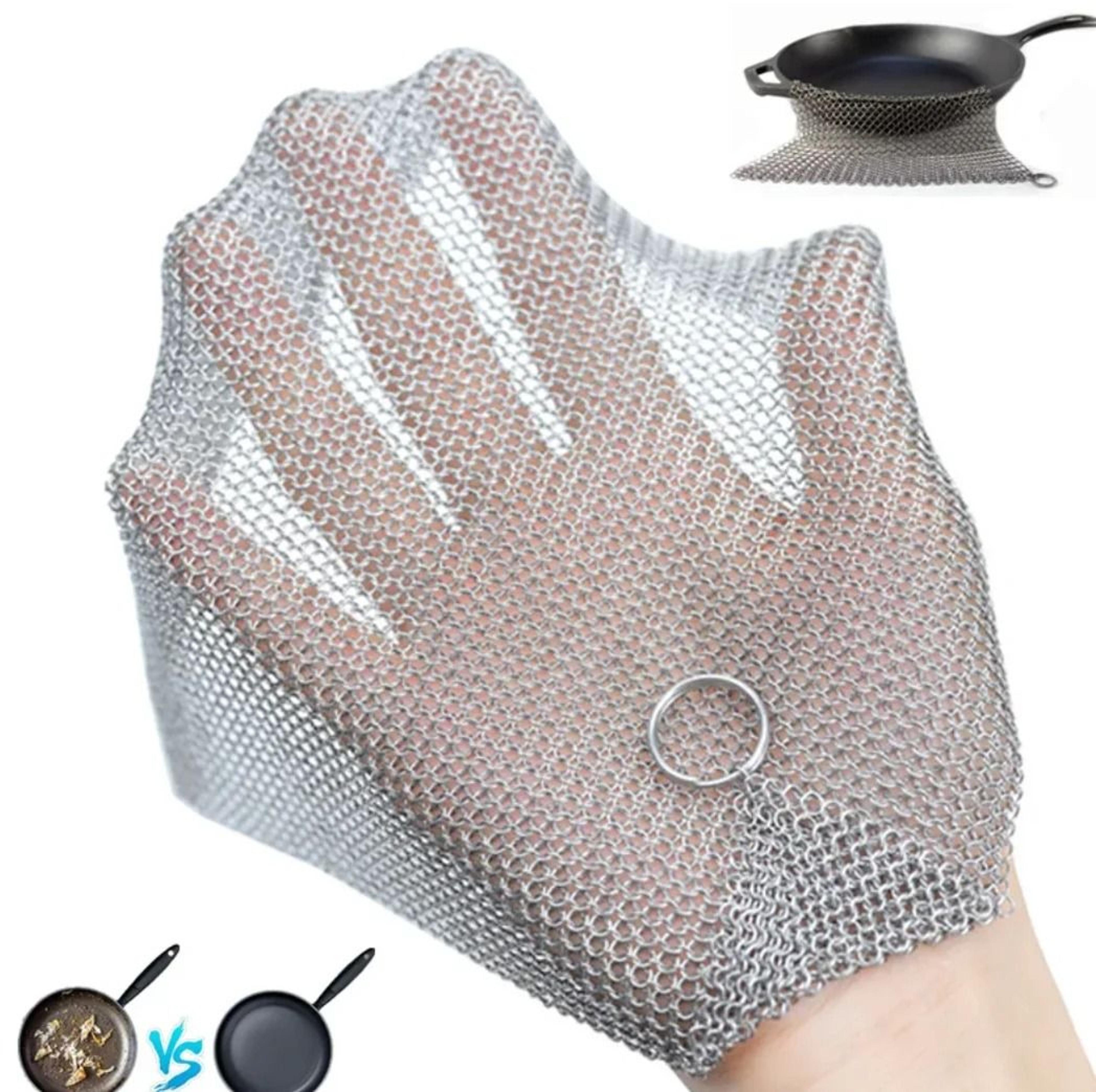 316 stainless steel chainmail scrubber for cast iron