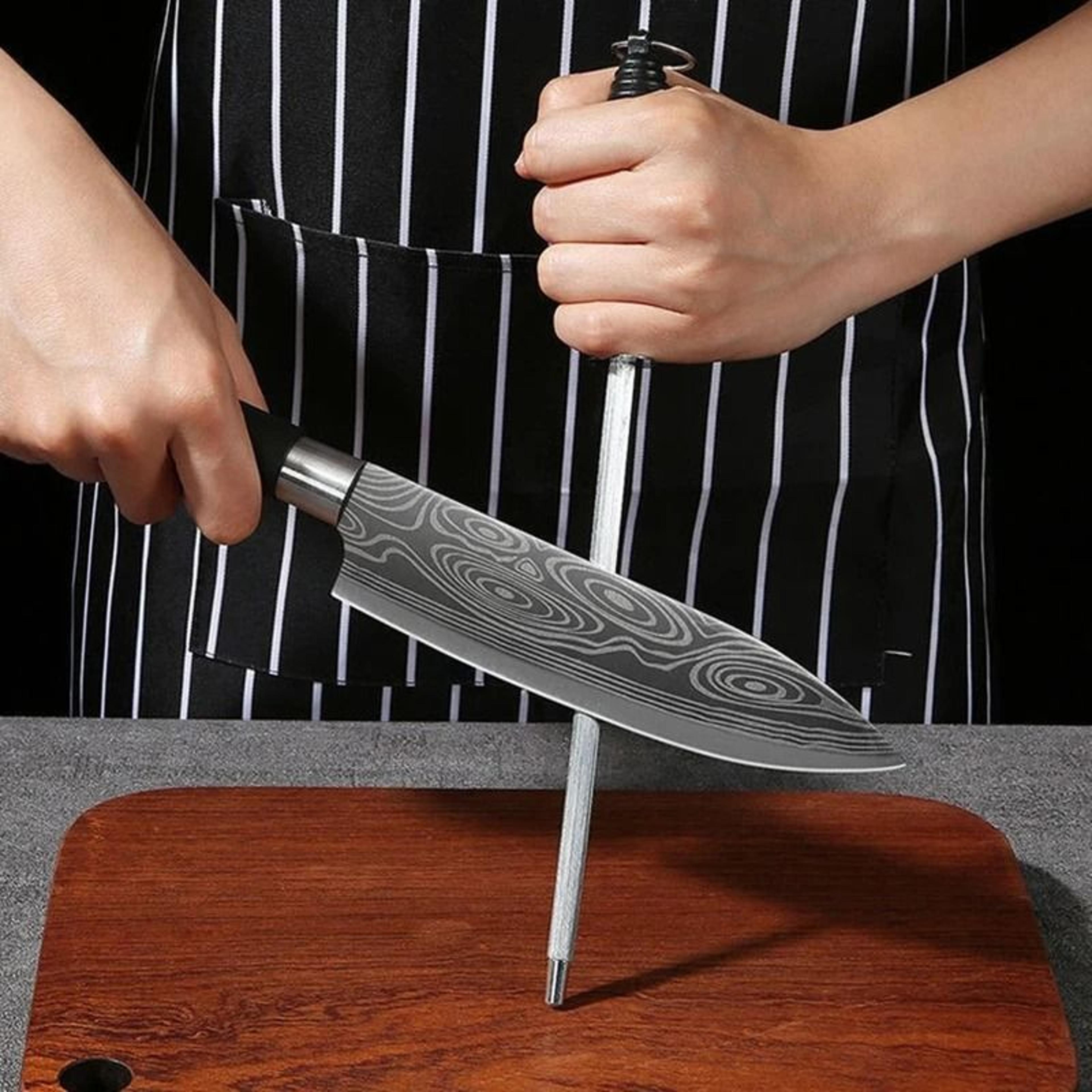 Laser Damascus Kitchen Knife  Culinary Tool Set 3