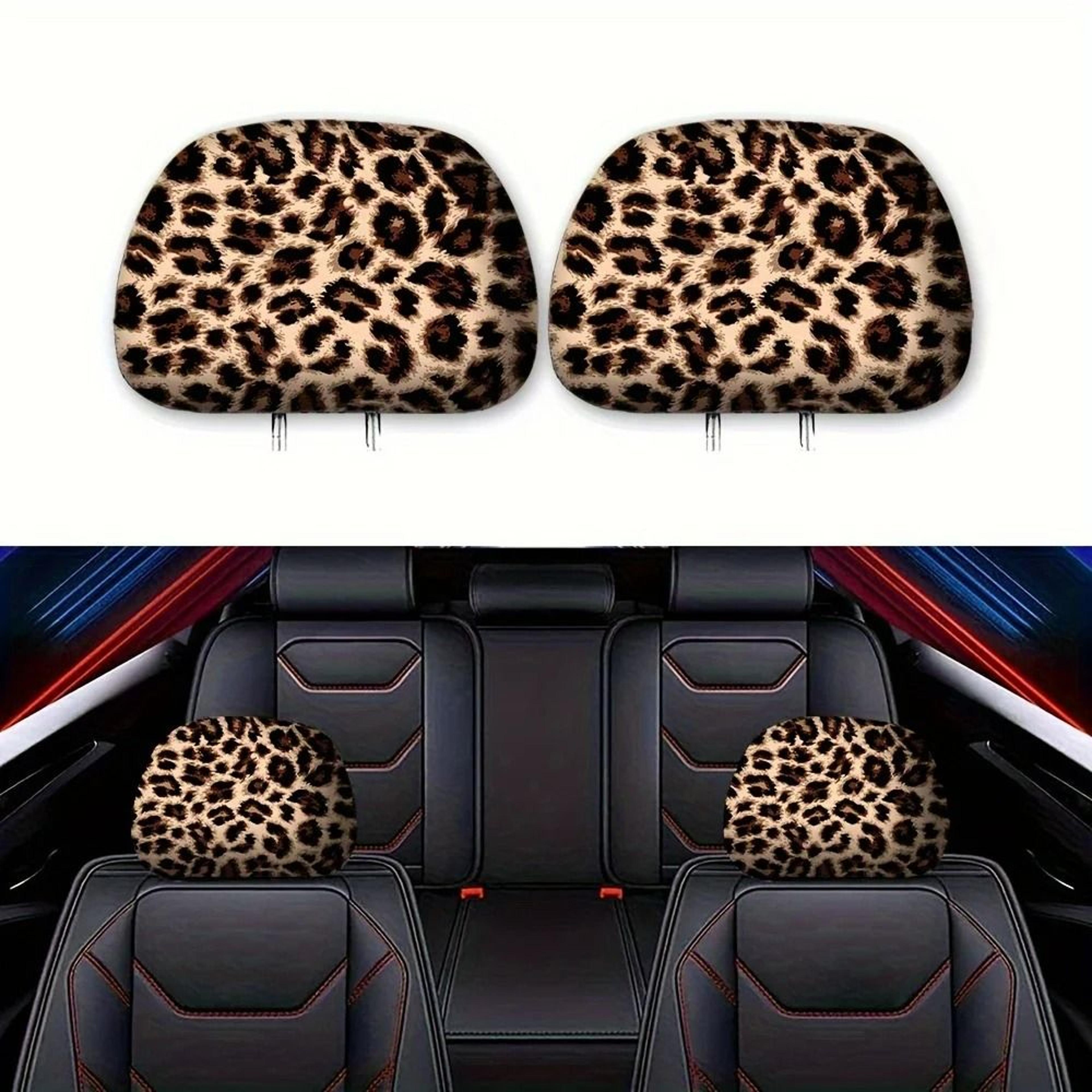 Vibrant Leopard Print Universal Headrest Covers 5