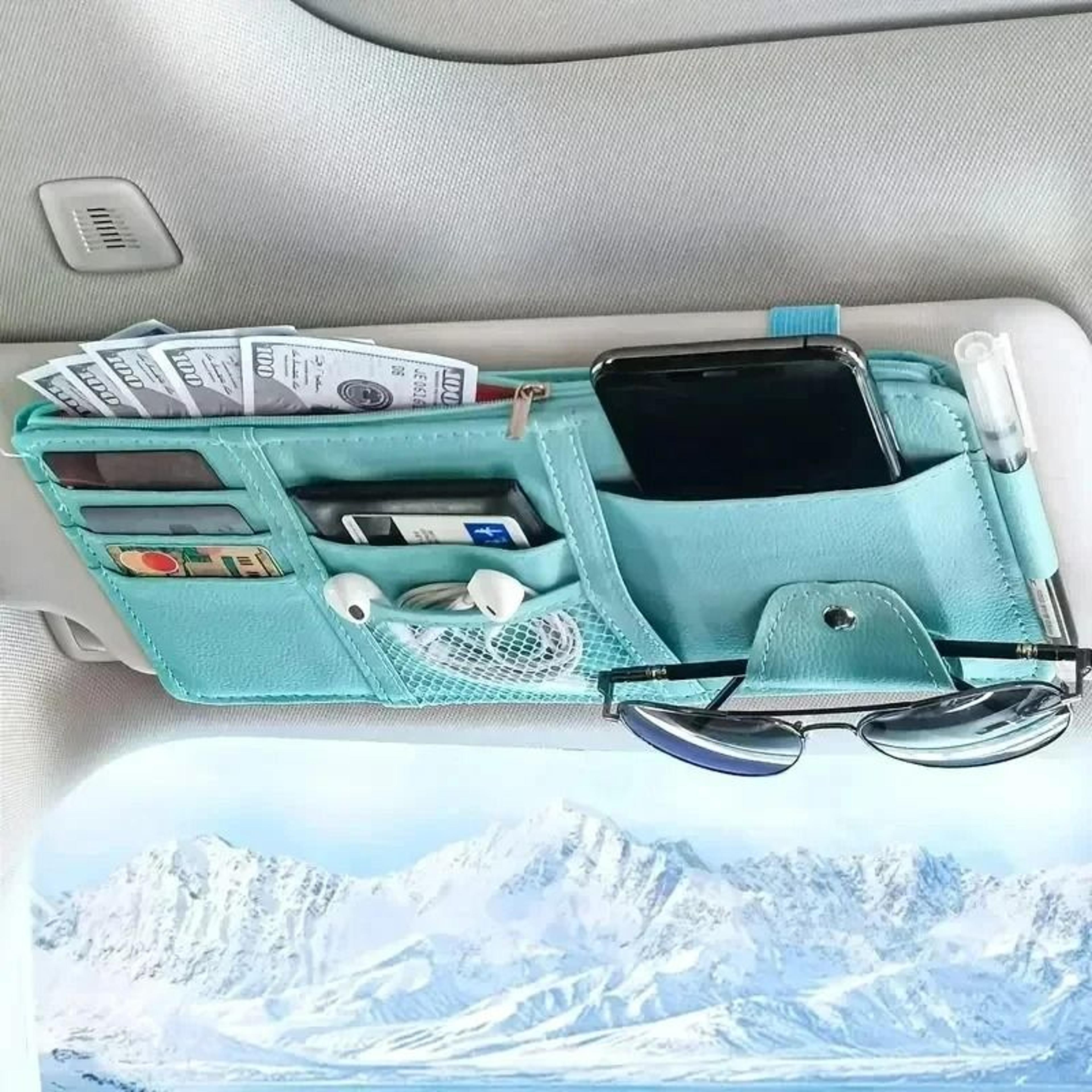 Car Sun Visor Organizer  MultiPocket Technical Infrastructure  HighYield Interior Storage Hub 6