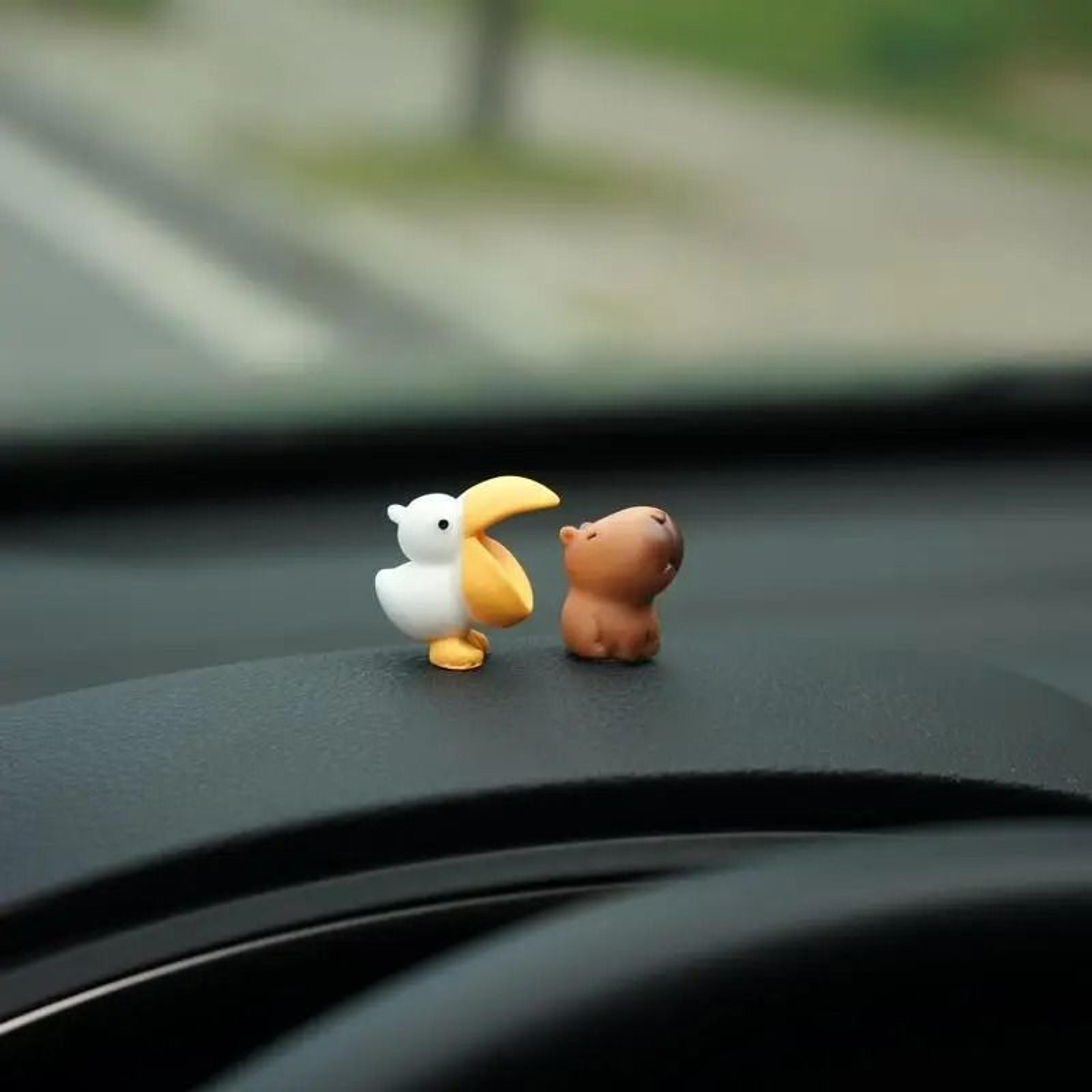 Funny Capybara With Duck Dashboard Ornament 3