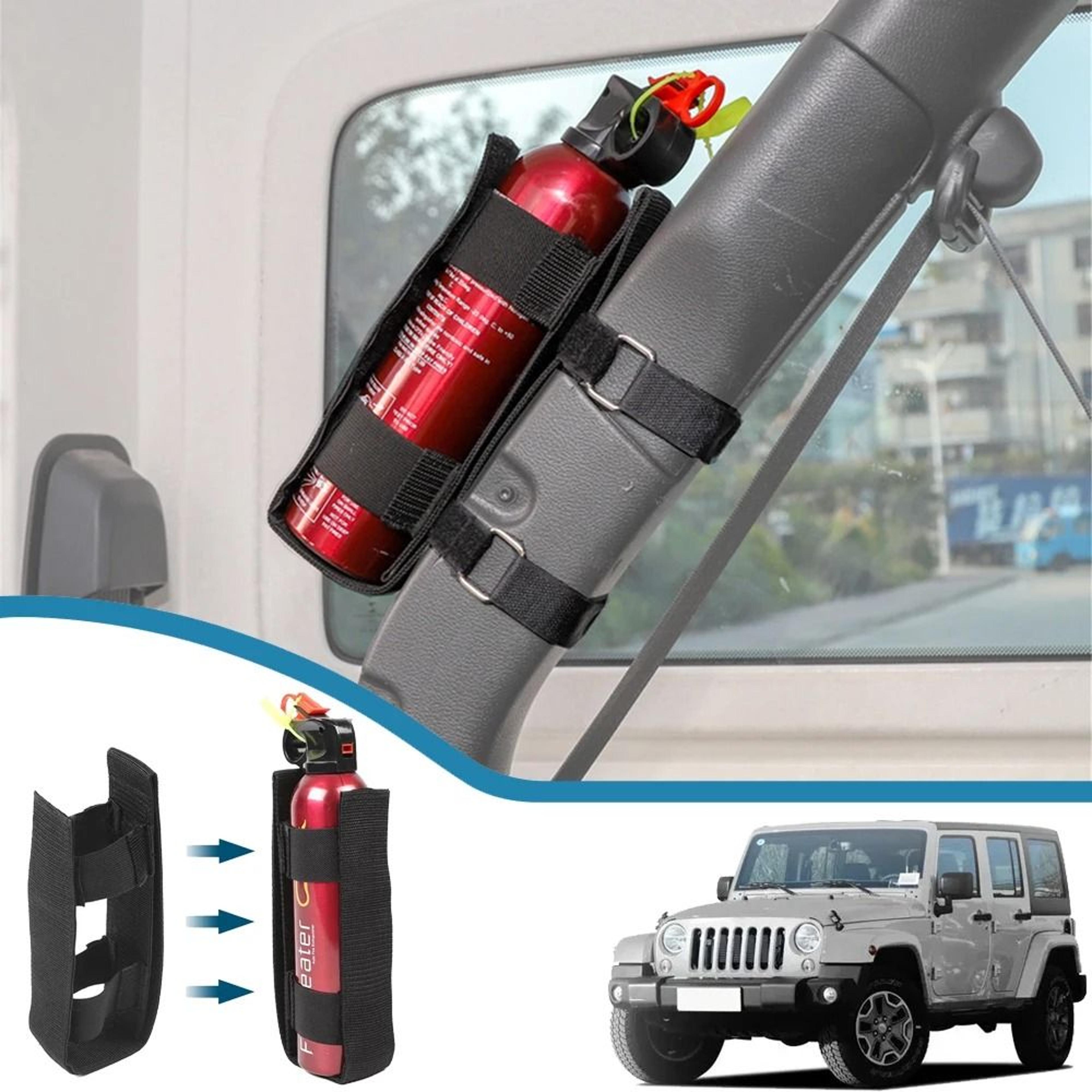 jeep wrangler roll bar fire extinguisher mount