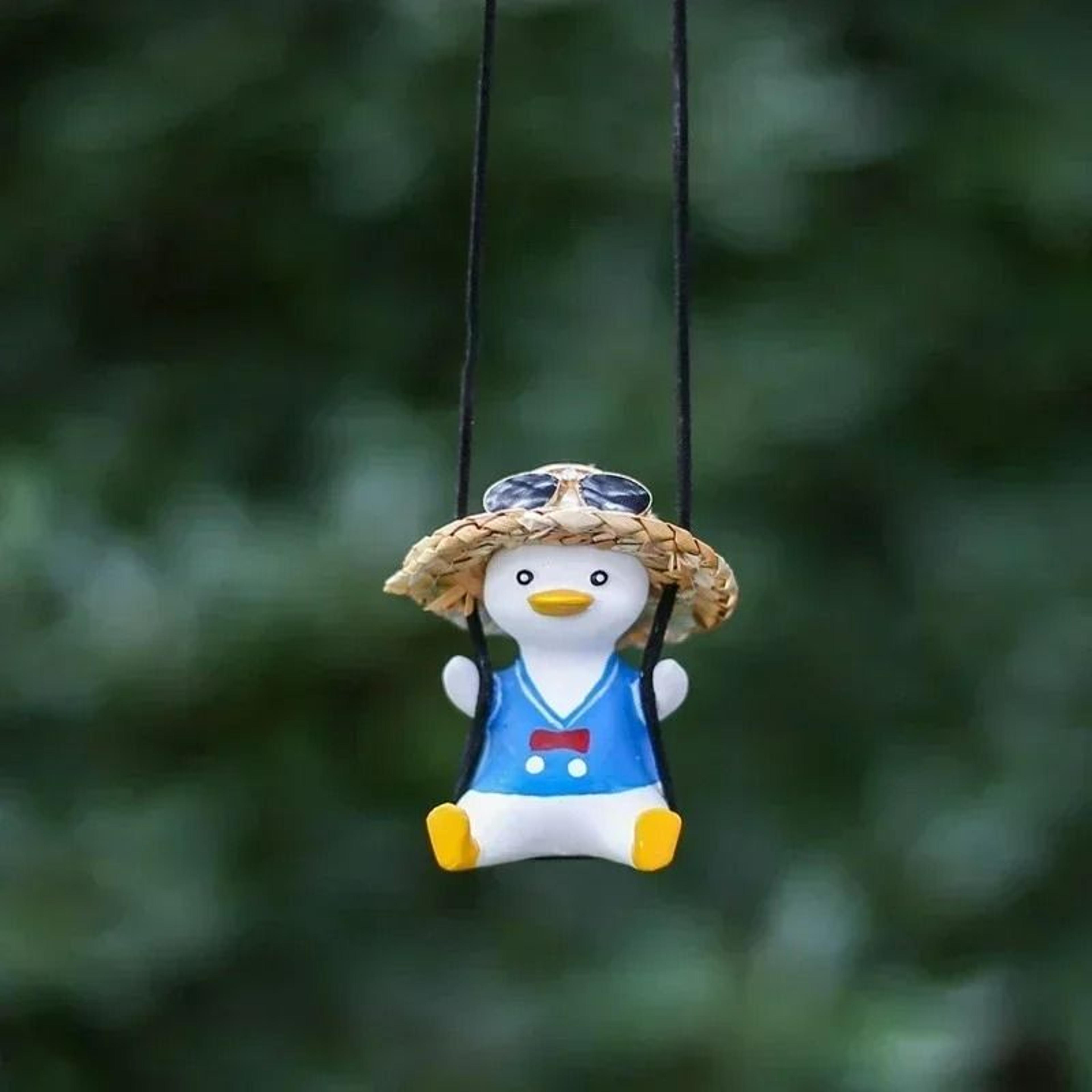 Sitting Swing Duck Car Rearview Mirror Pendant 1