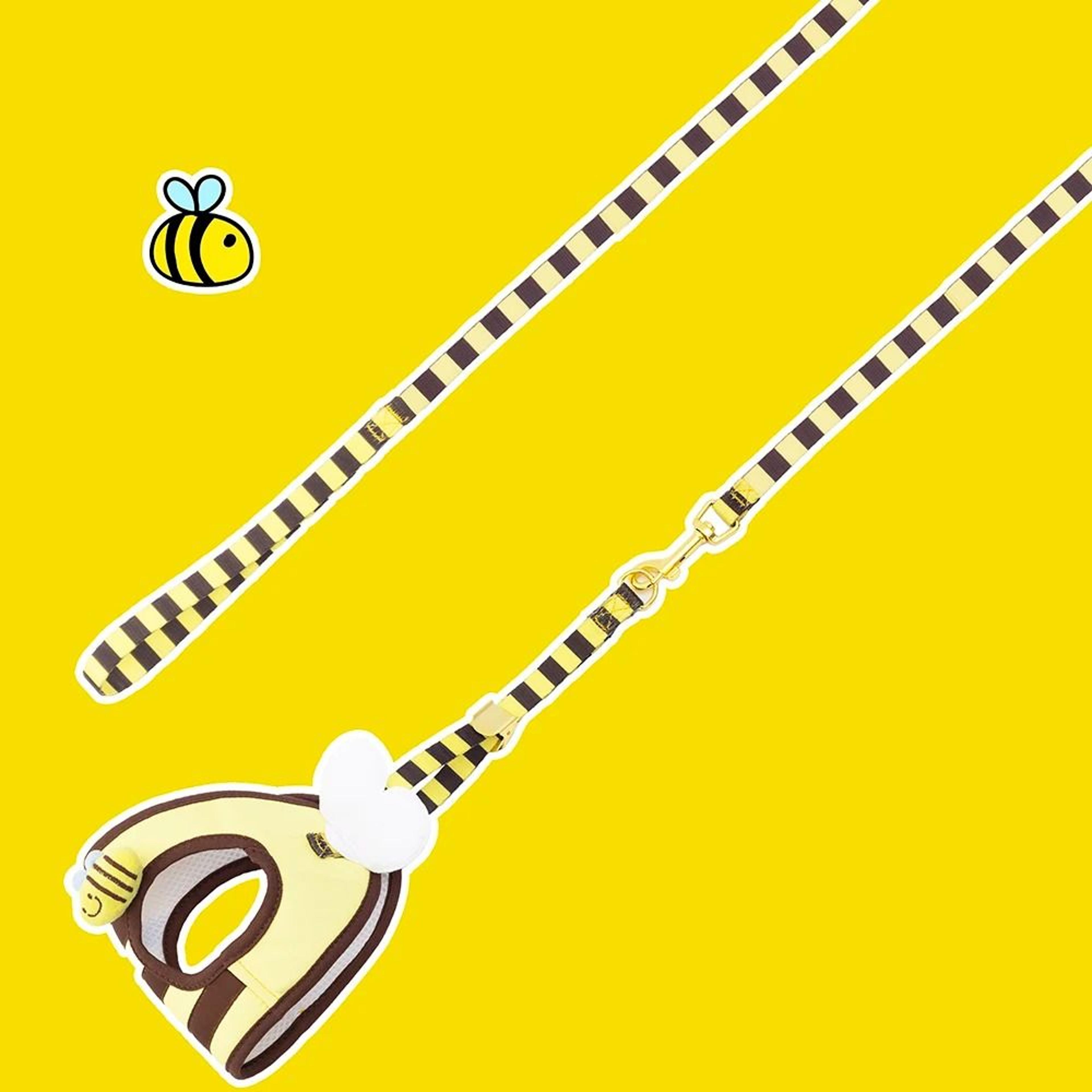 Sweet Bee Breathable Harness  Leash Set  Soft Mesh Summer Puppy Vest 3