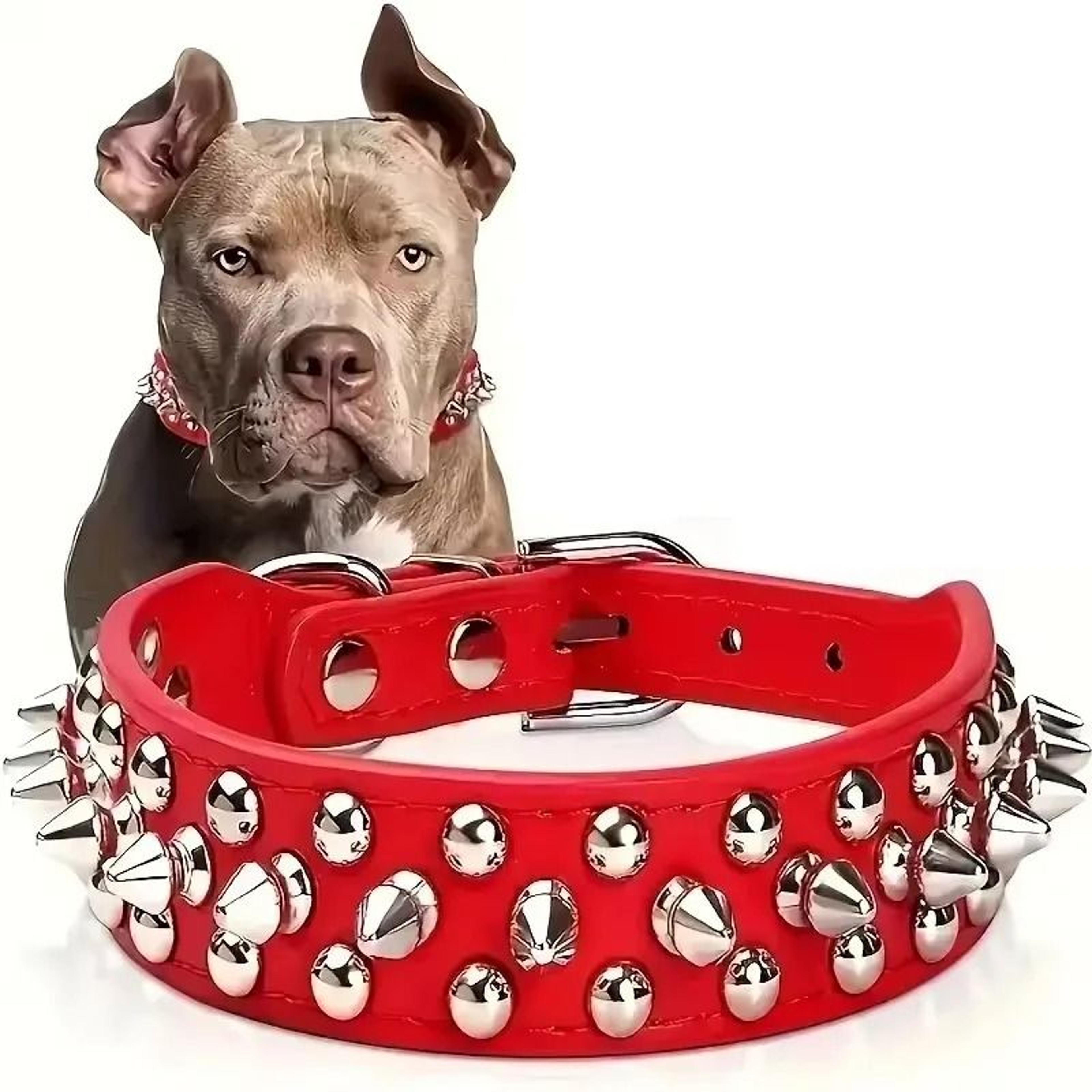 Punk Rivet Studded Dog Collar  Adjustable PU Leather Spike Neck Strap 8