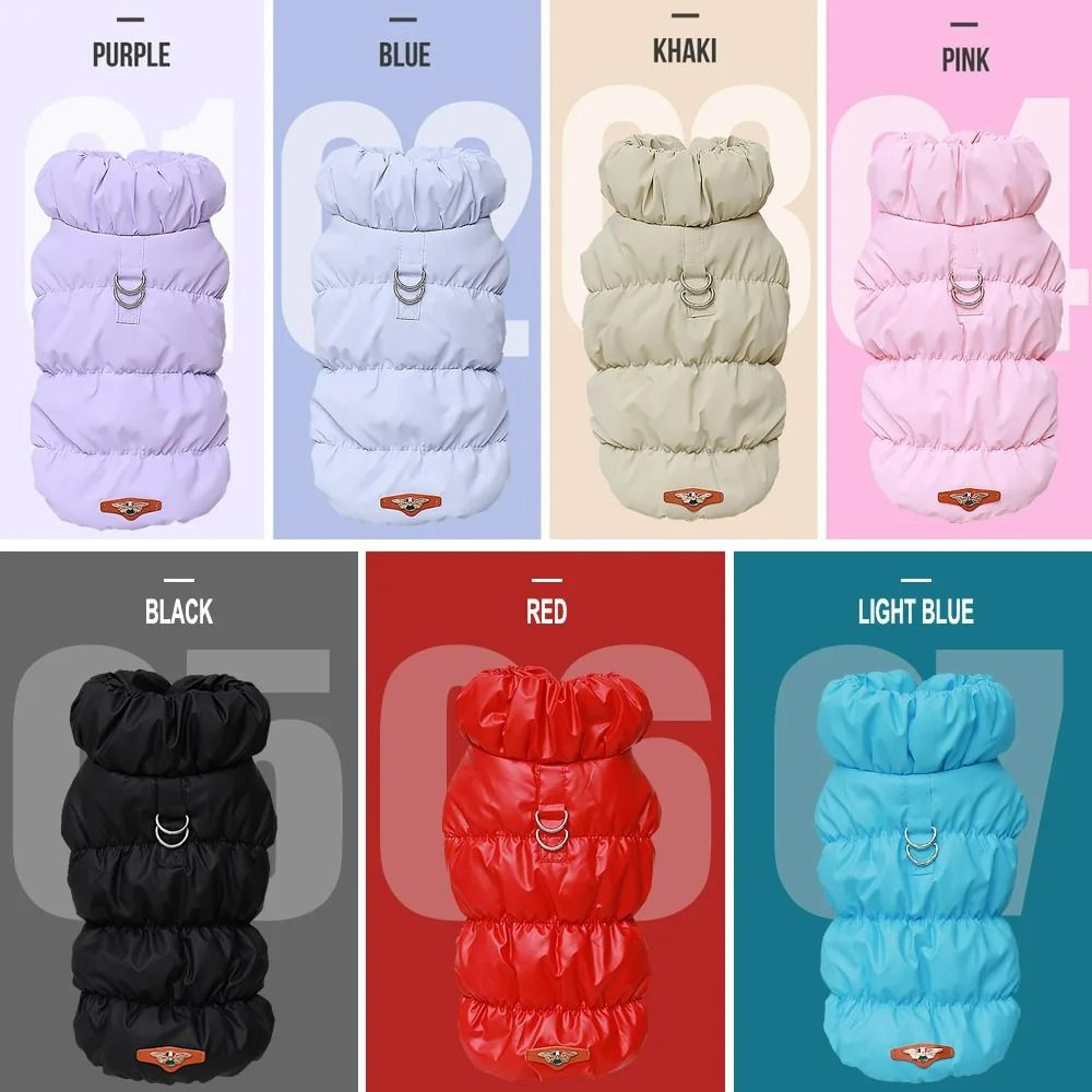 Insulated Winter Dog Puffer Jacket  Soft Padded Puppy Vest With Integrated Harness DRings 1