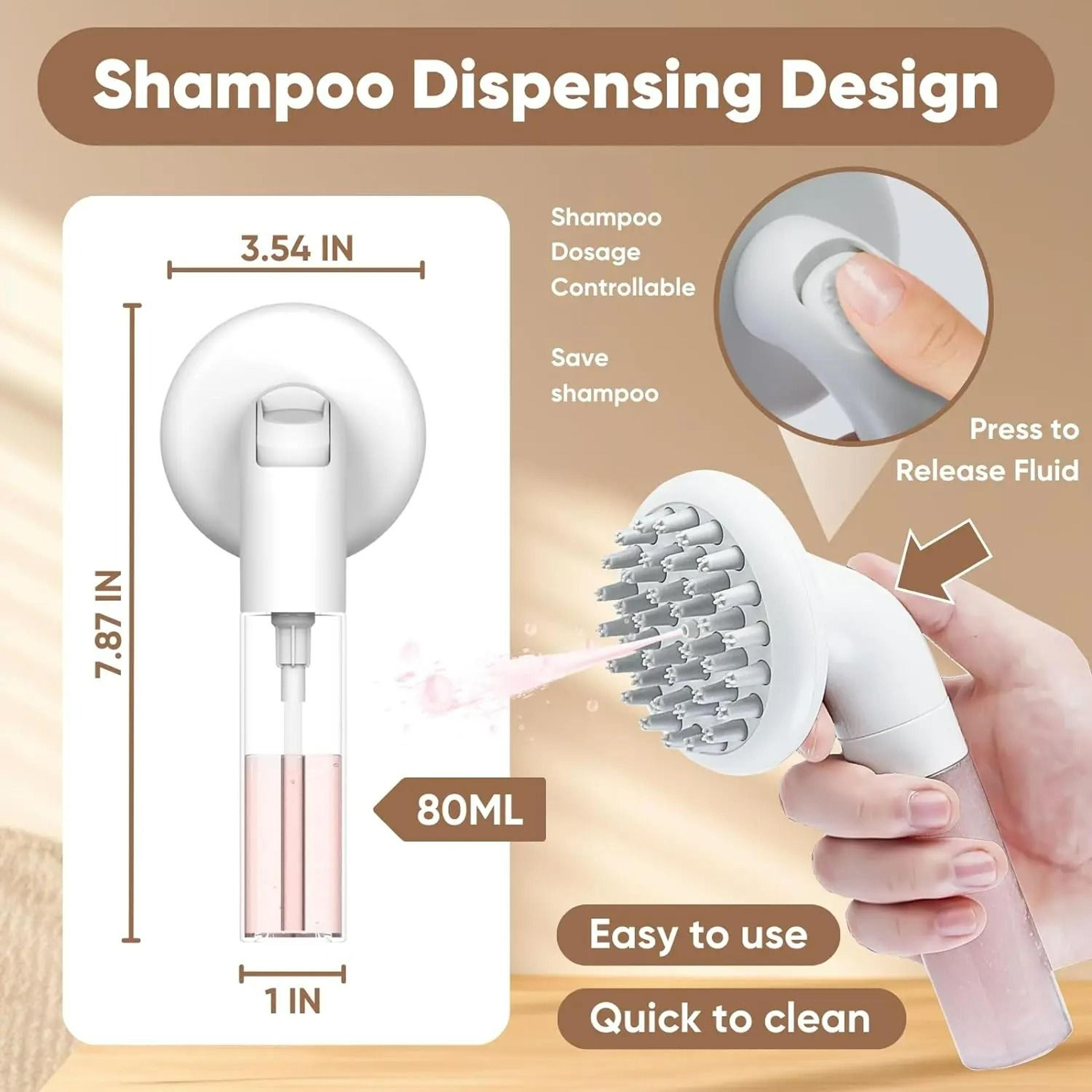 3in1 Silicone Pet Bath Brush  Professional Grooming Washing  Massage Soap Dispenser 6