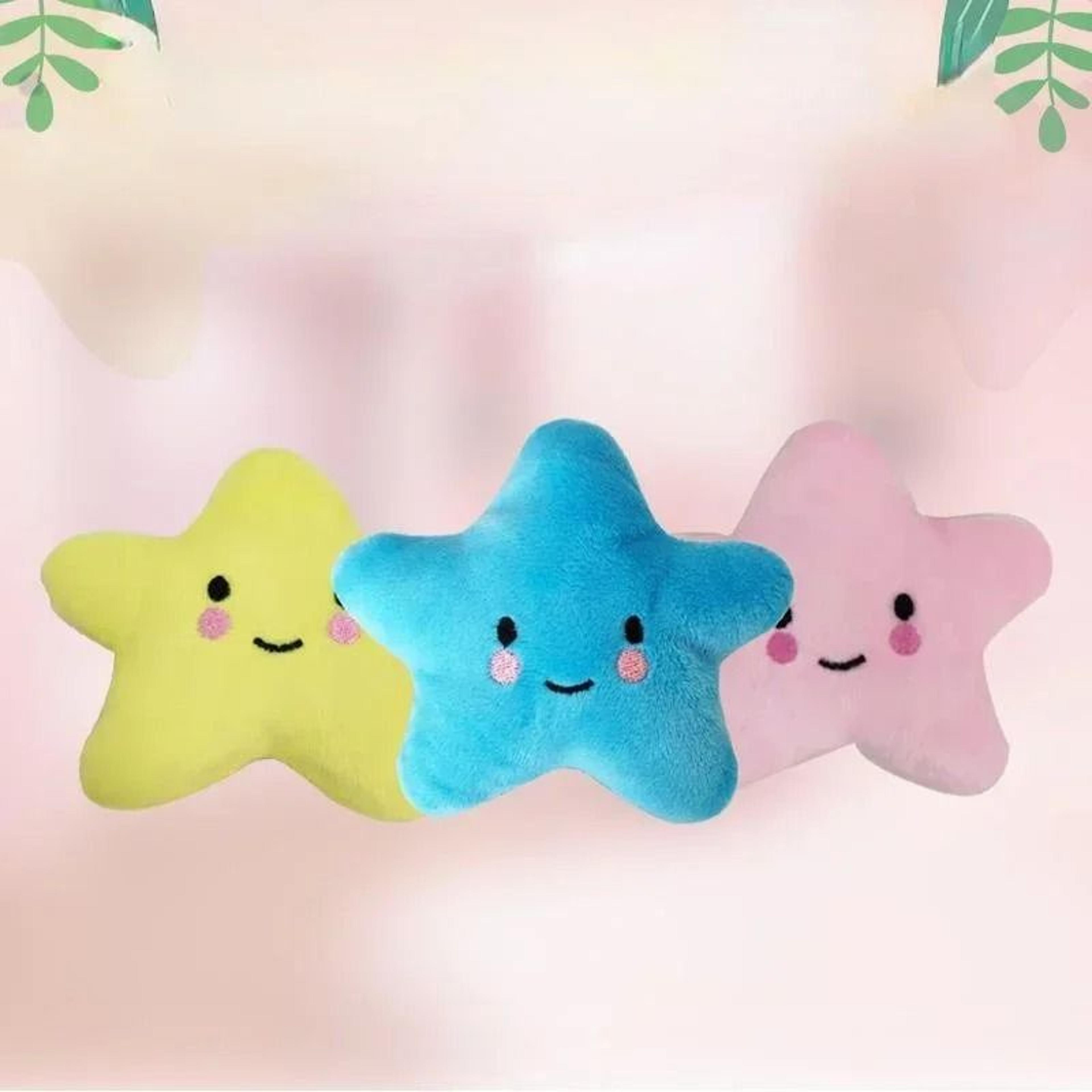 Interactive Plush Pentagram Squeak Toy  Soft StarShaped Playmate For Dogs  Cats 2