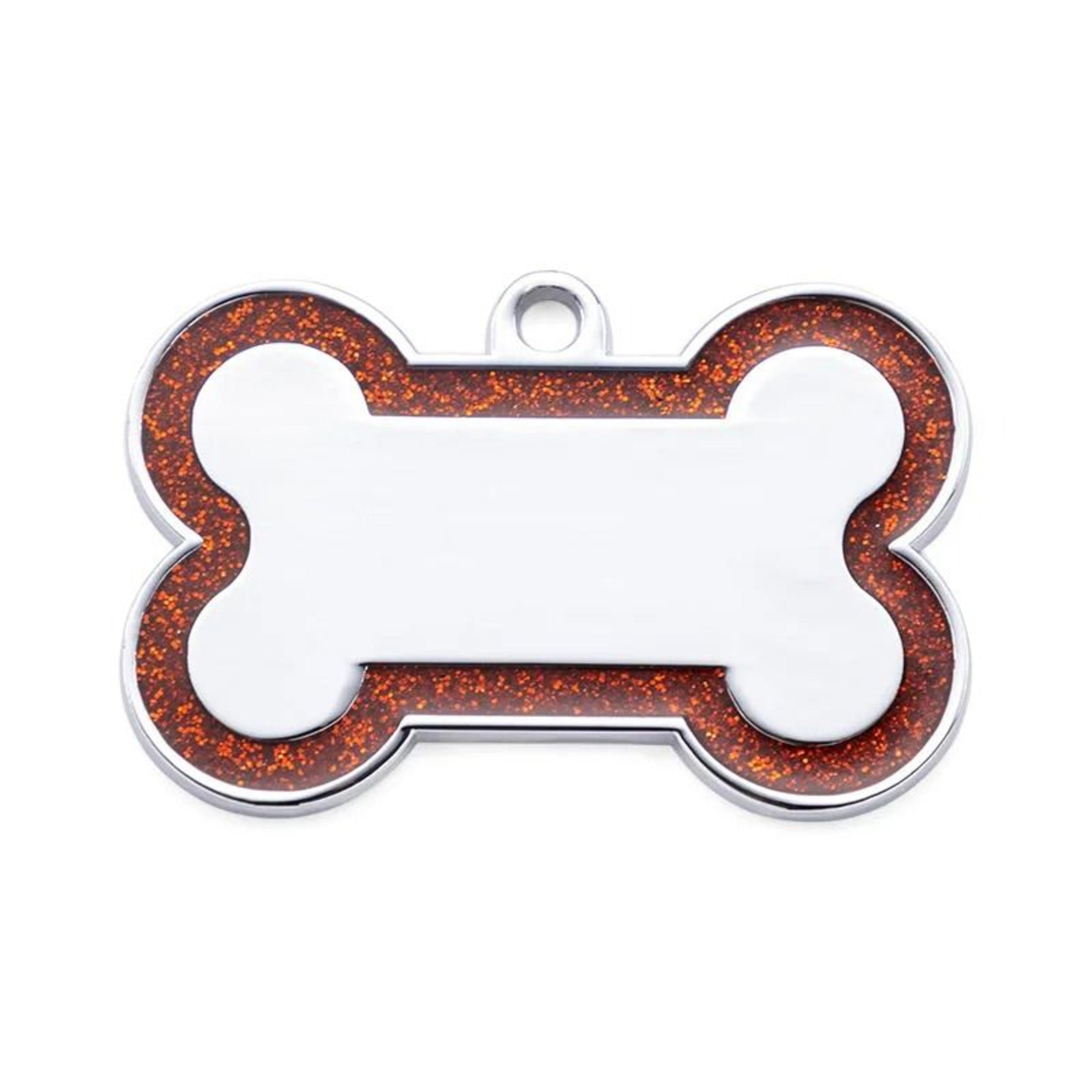 Custom DoubleSided Glitter Pet ID Tag  Personalized AntiLost Bone Pendant For Dogs  Cats 8