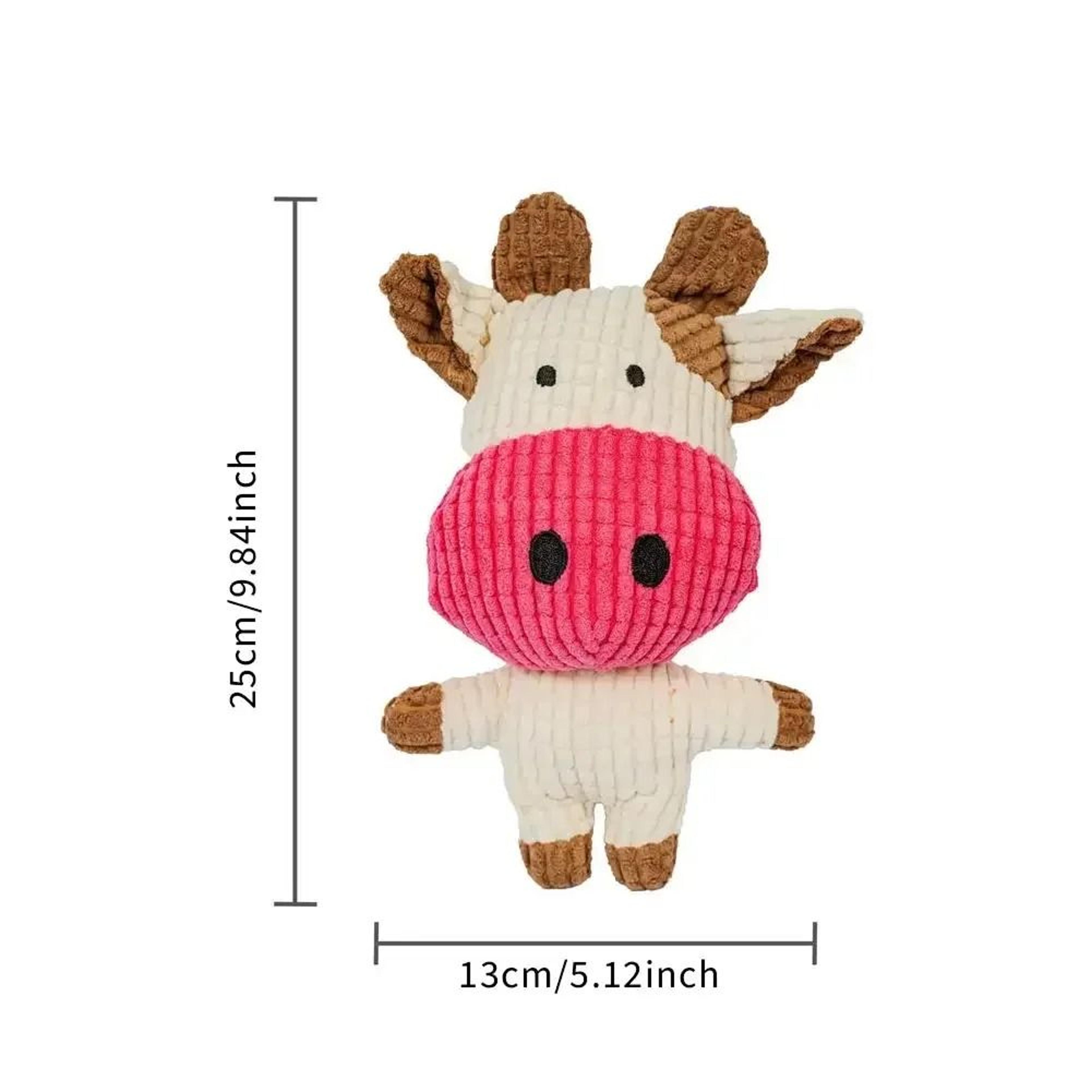Corduroy Squeaky Plush Toy  Durable BiteResistant Chew For Small  Medium Dogs 7