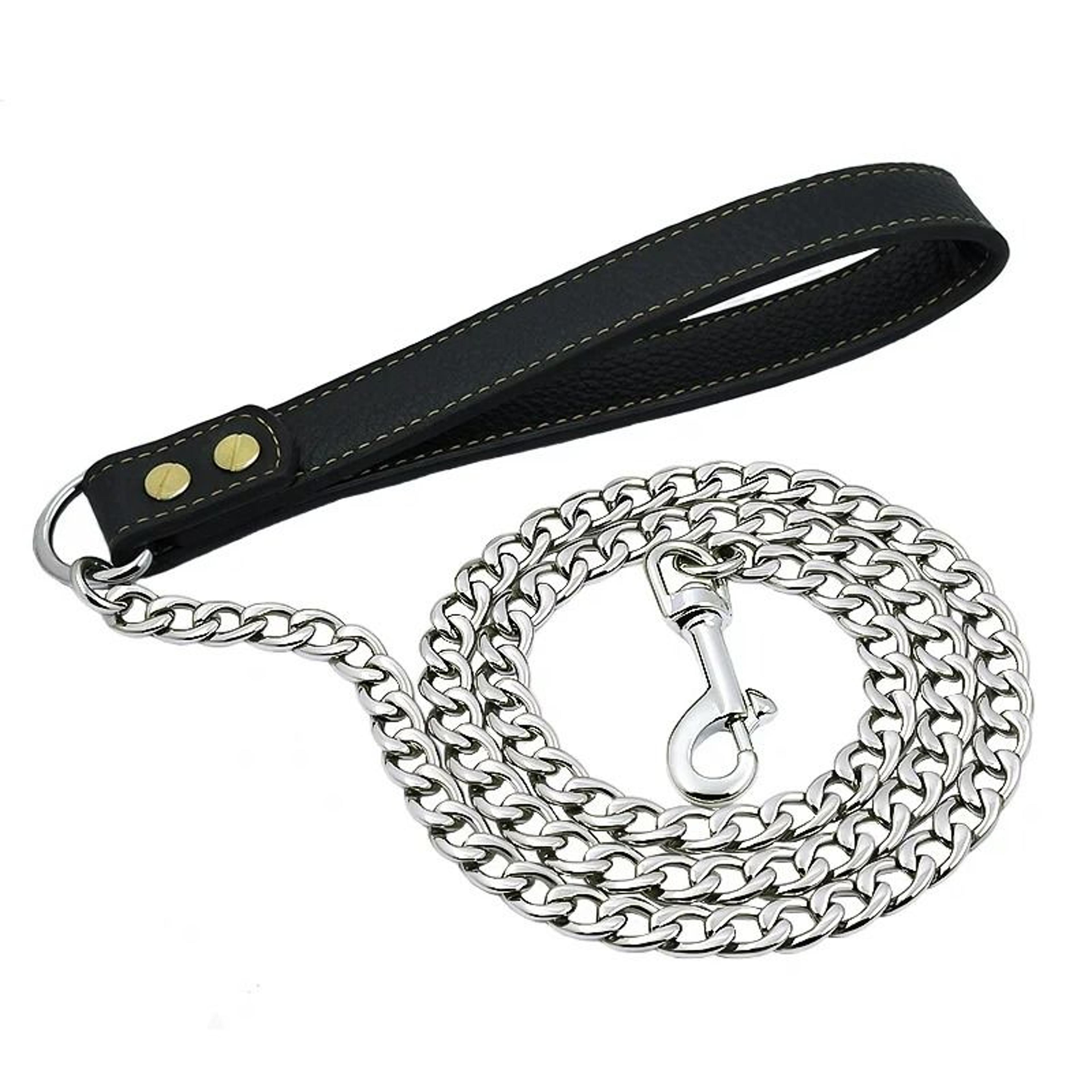 Gold Stainless Steel Dog Leash  HeavyDuty 4 Ft Welded Link Lead 7
