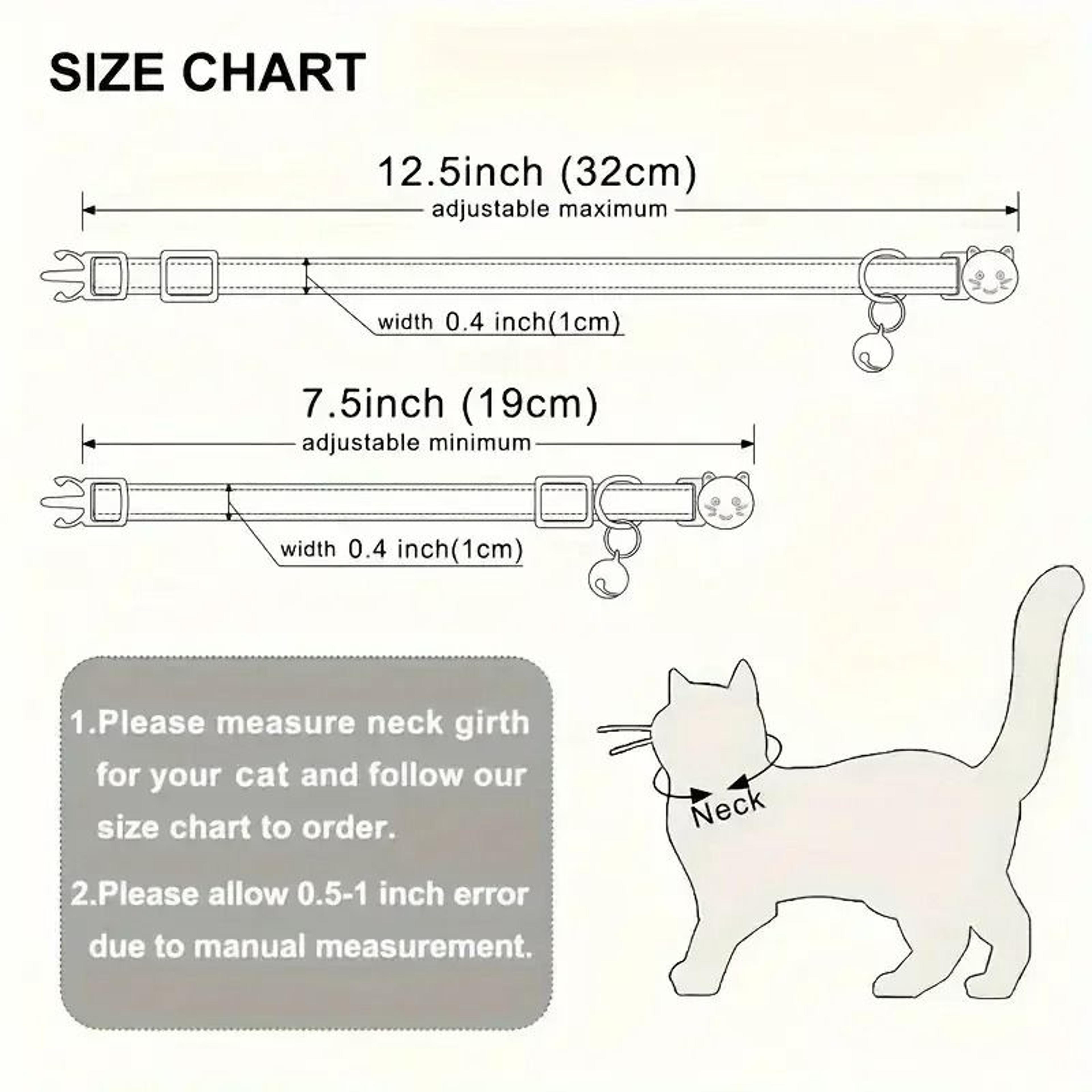 Custom Reflective Cat Safety Collar Set  Personalized ID  QuickRelease Buckle For Kittens  Small Do 5