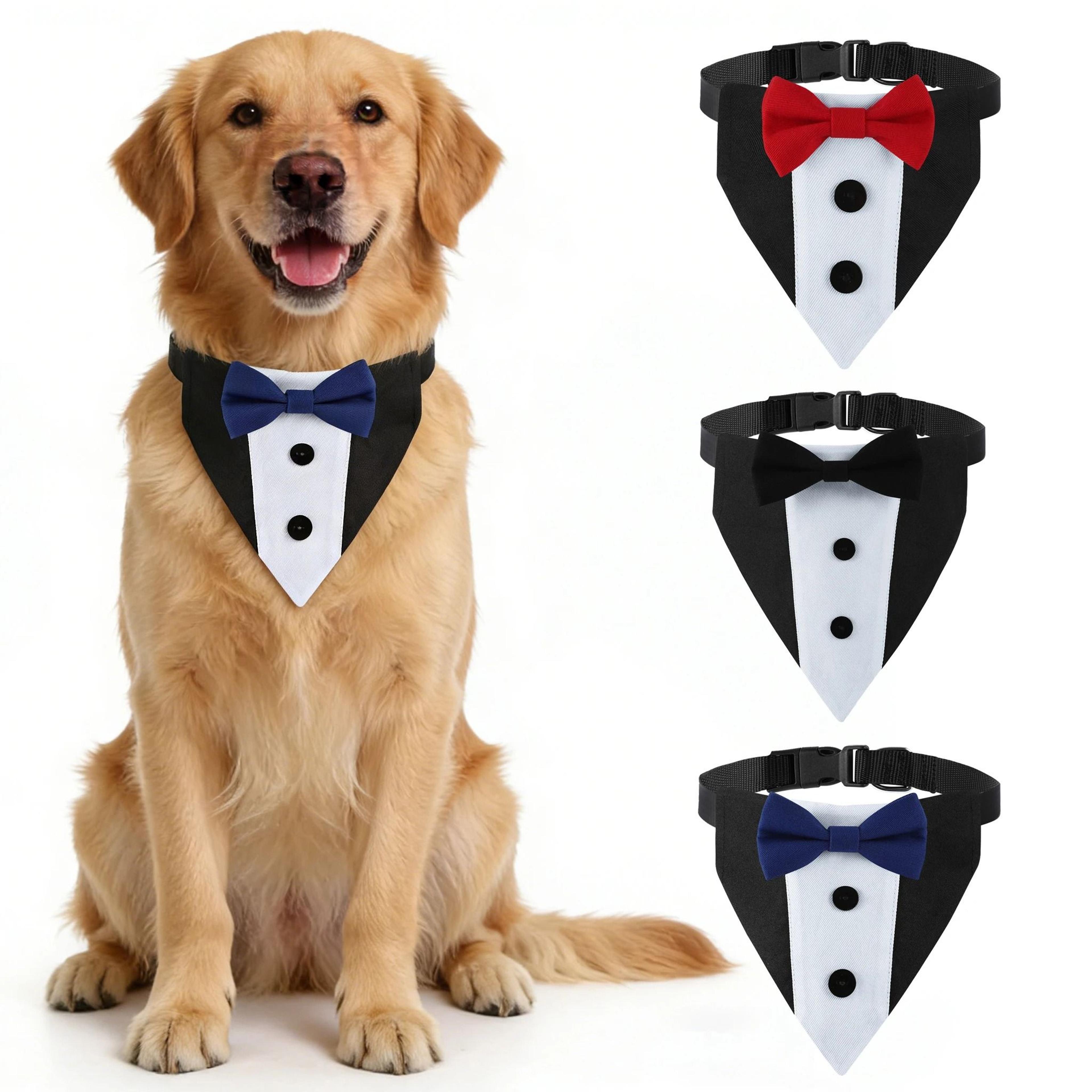 Tuxedo Wedding Bib Collar  Adjustable Formal Bow Tie Bandana For Dogs  Cats 0