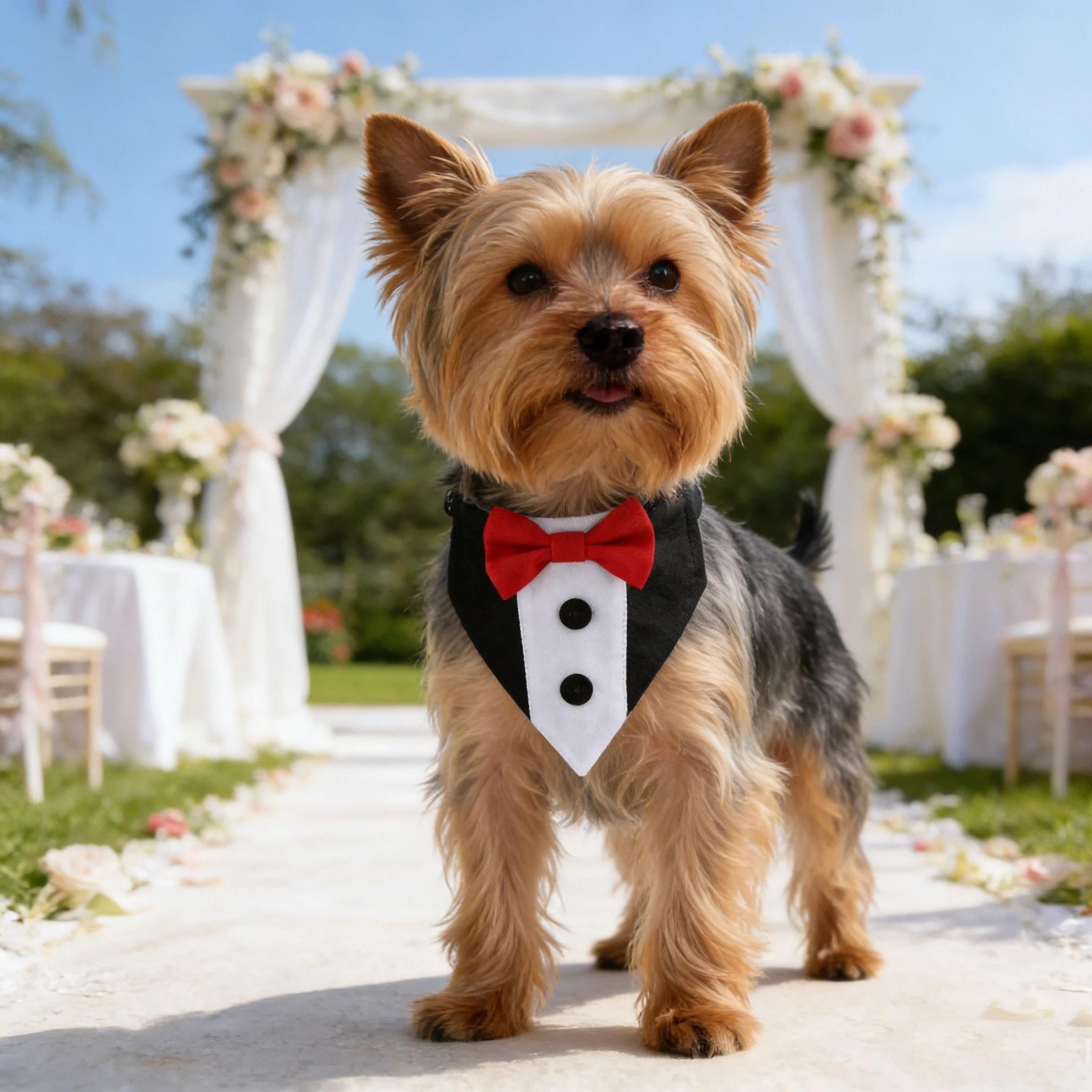 Tuxedo Wedding Bib Collar  Adjustable Formal Bow Tie Bandana For Dogs  Cats 5