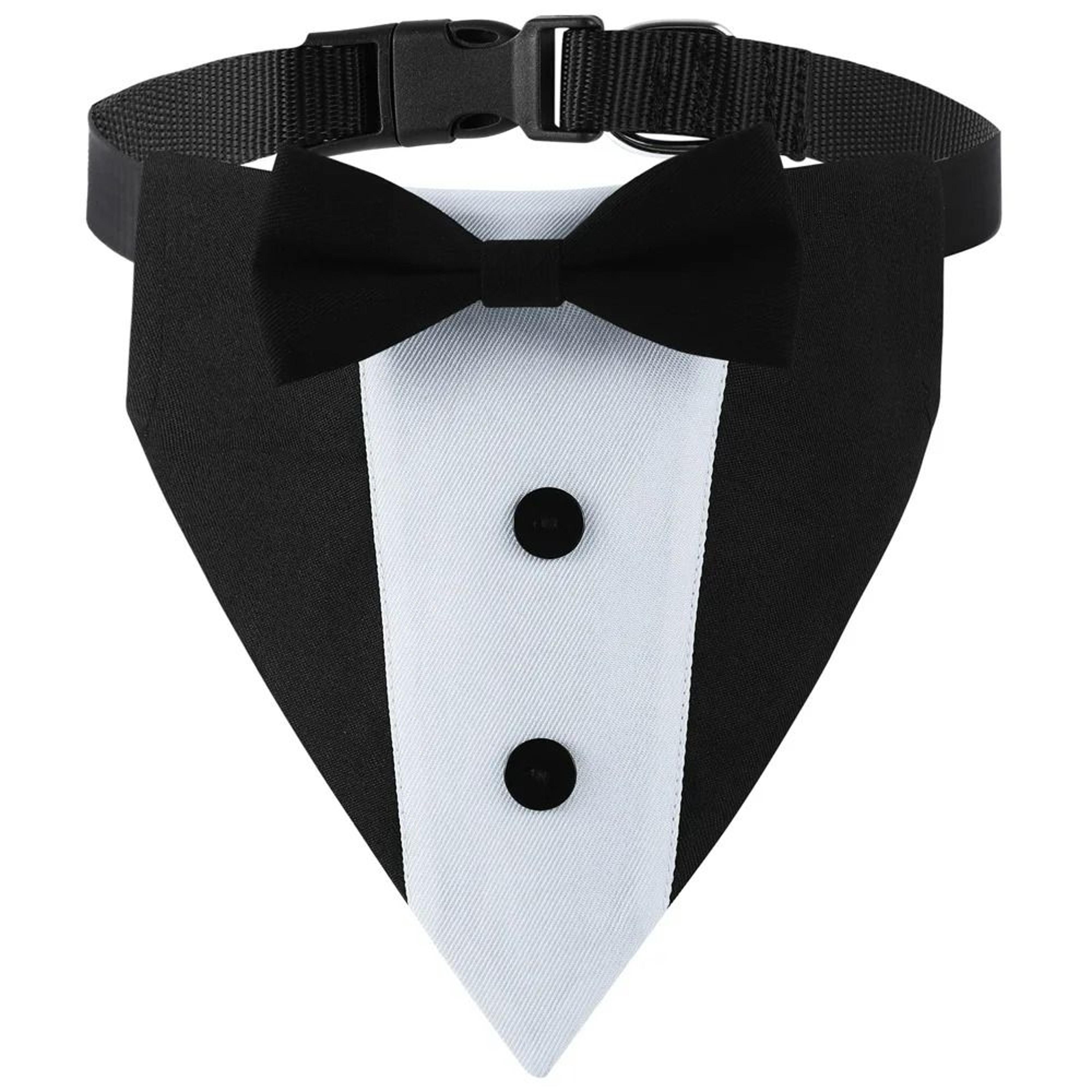 Tuxedo Wedding Bib Collar  Adjustable Formal Bow Tie Bandana For Dogs  Cats 7