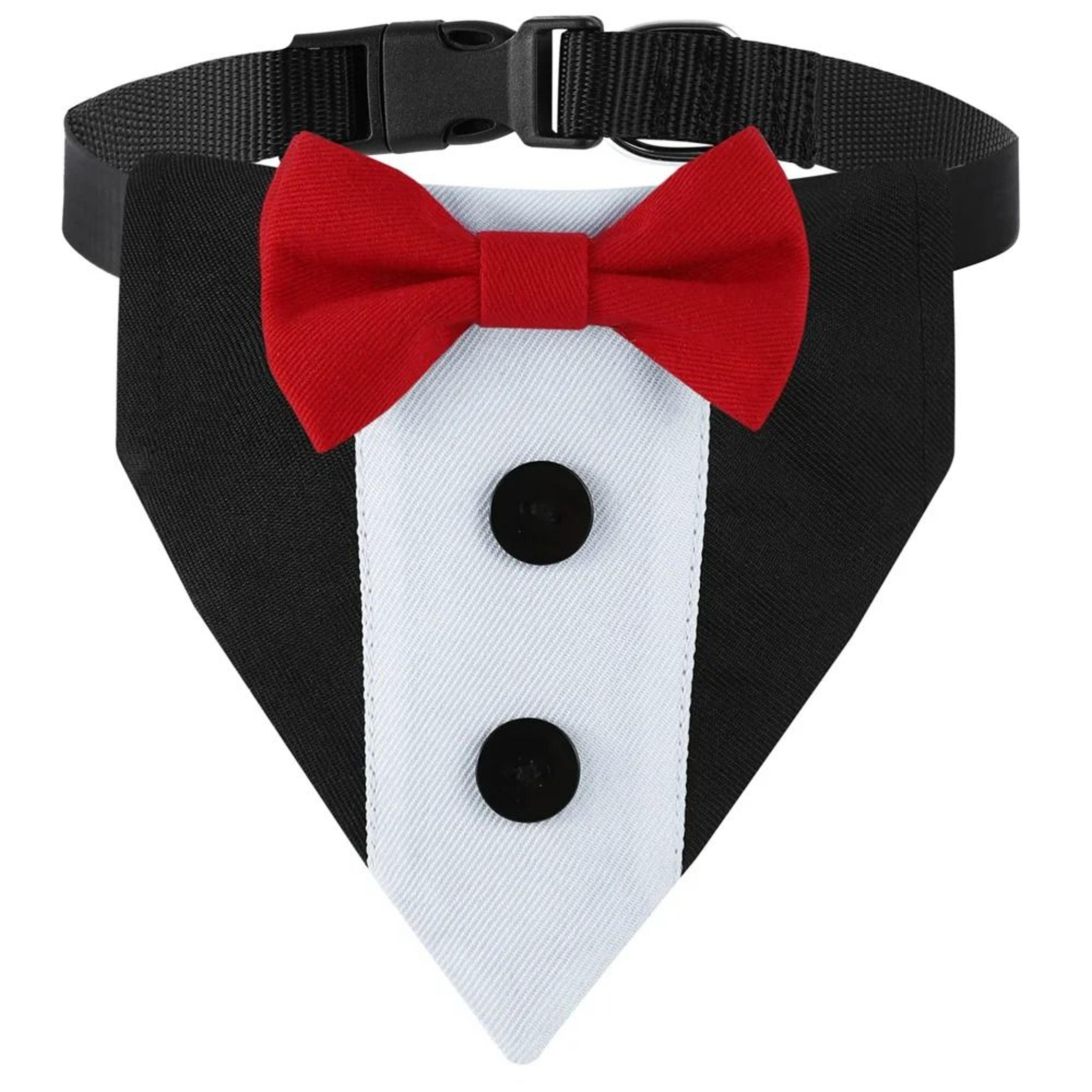 Tuxedo Wedding Bib Collar  Adjustable Formal Bow Tie Bandana For Dogs  Cats 8