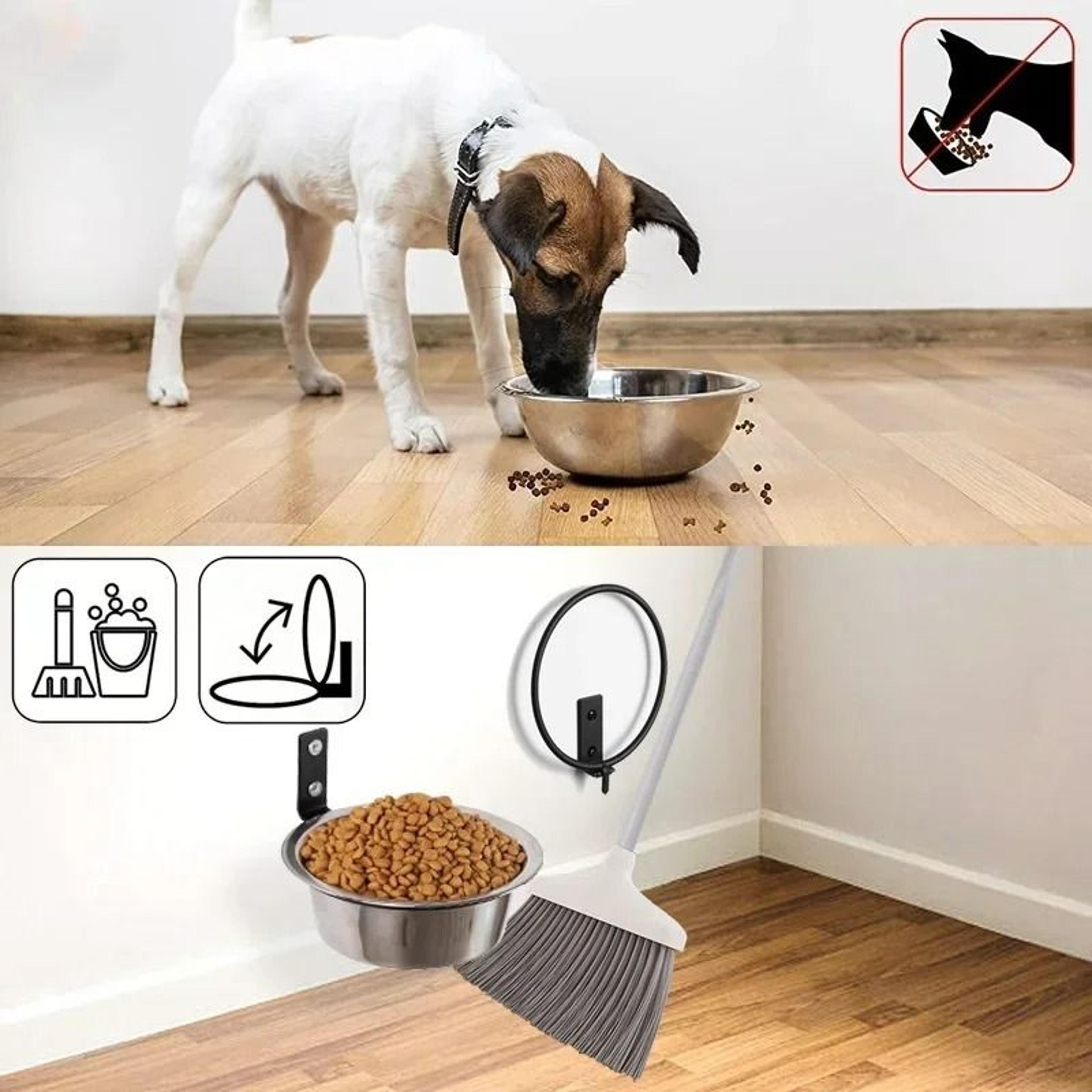 wall-mounted elevated feeding station – space-saving stainless steel dining system for dogs & cats