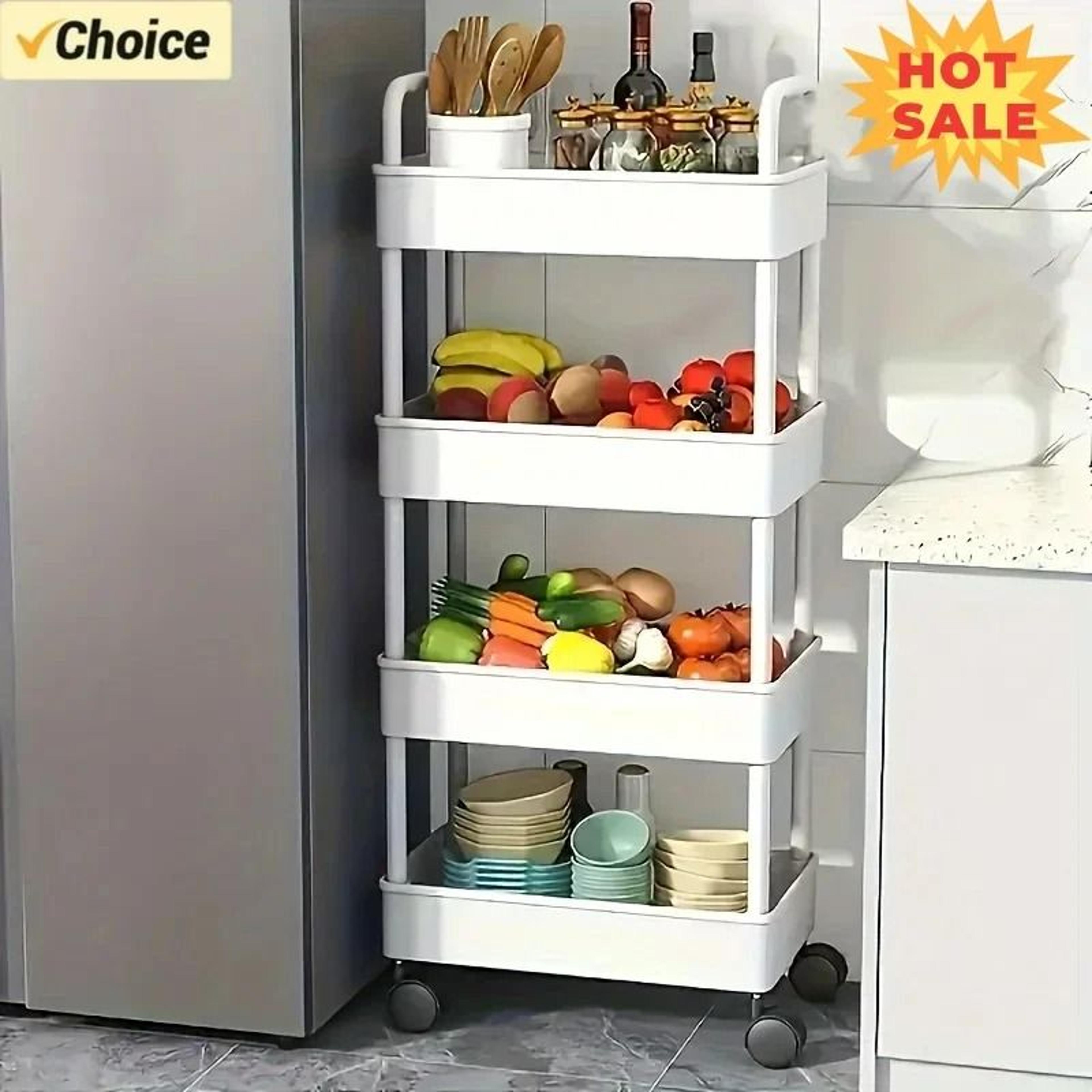 5Tier Mobile Storage System  MultiFunctional Rolling Organization Cart For Modern Living Spaces 0
