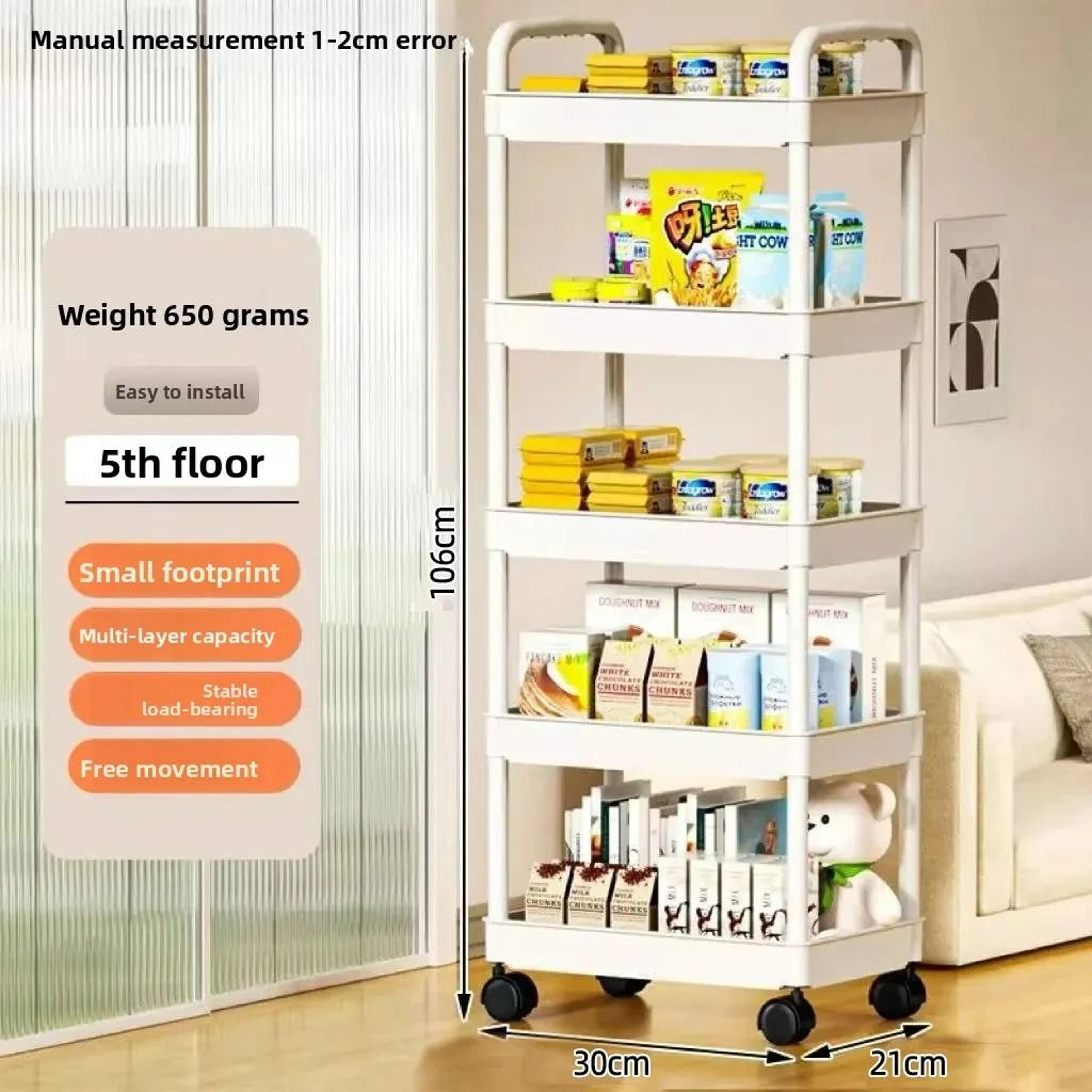 5Tier Mobile Storage System  MultiFunctional Rolling Organization Cart For Modern Living Spaces 11