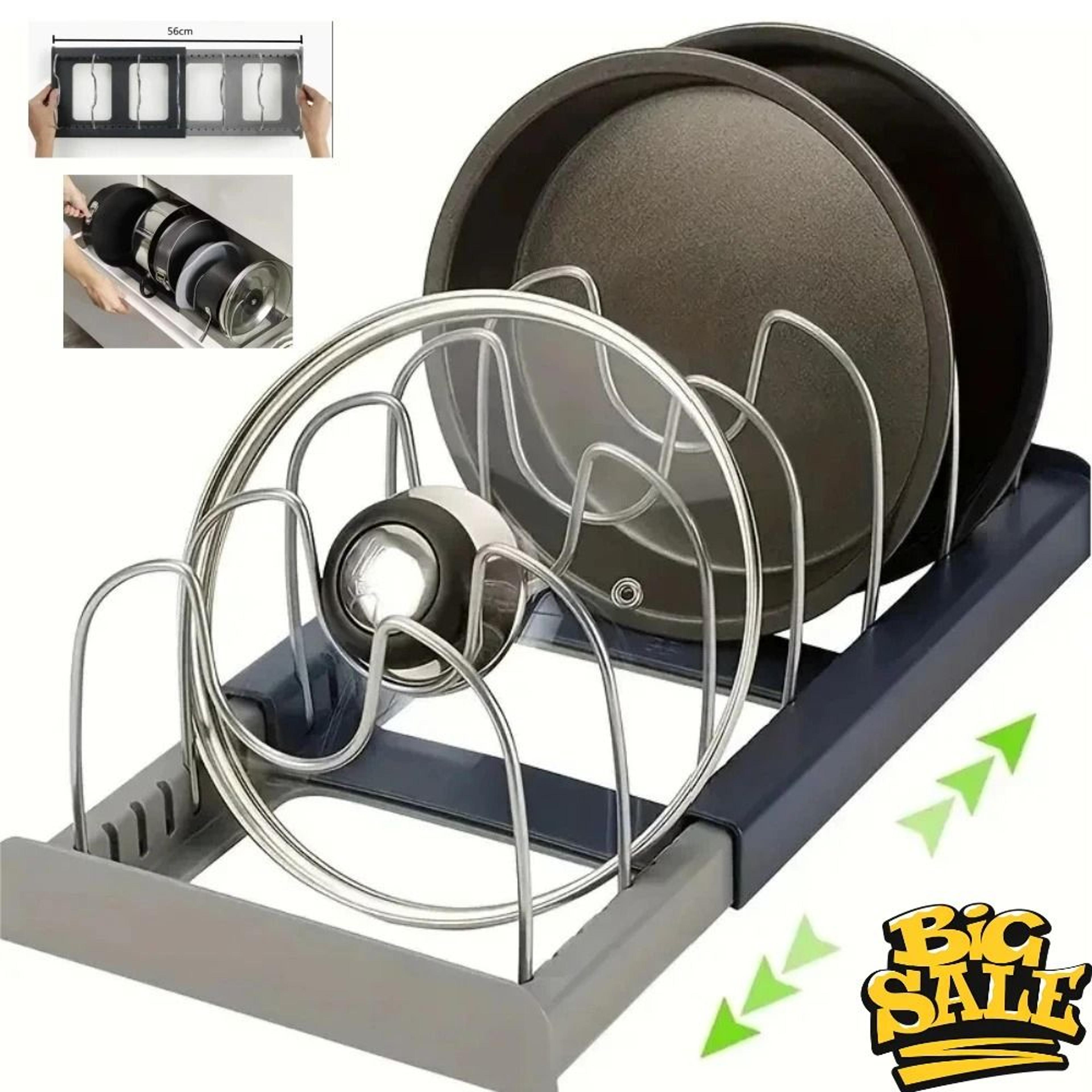 expandable cabinet management system – high-load stainless steel cookware & drying rack