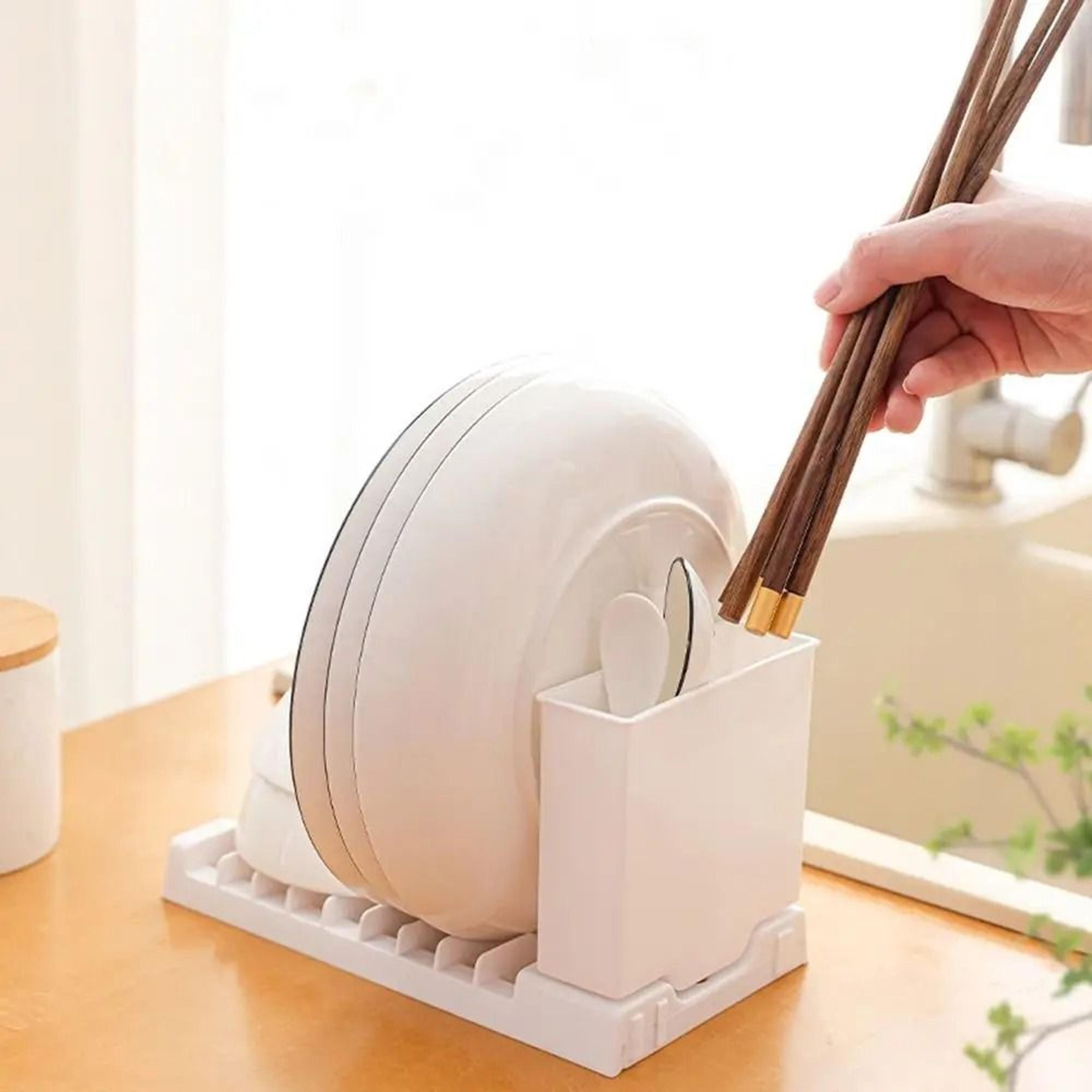 2in1 Foldable Dish Drying Station  SpaceSaving HighCapacity Utensil  Bowl Drainer 4
