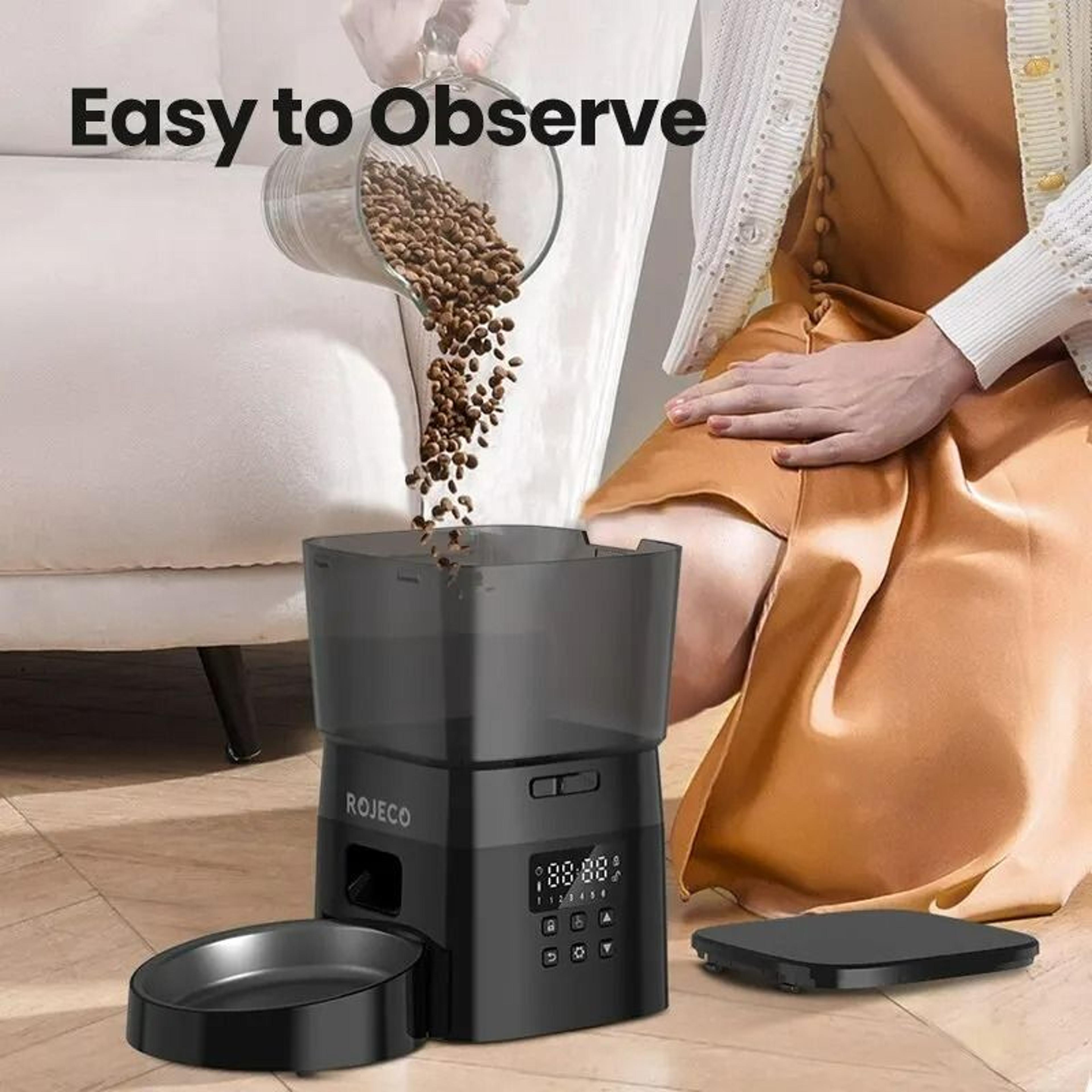 Button Version Automatic Pet Food Dispenser 5