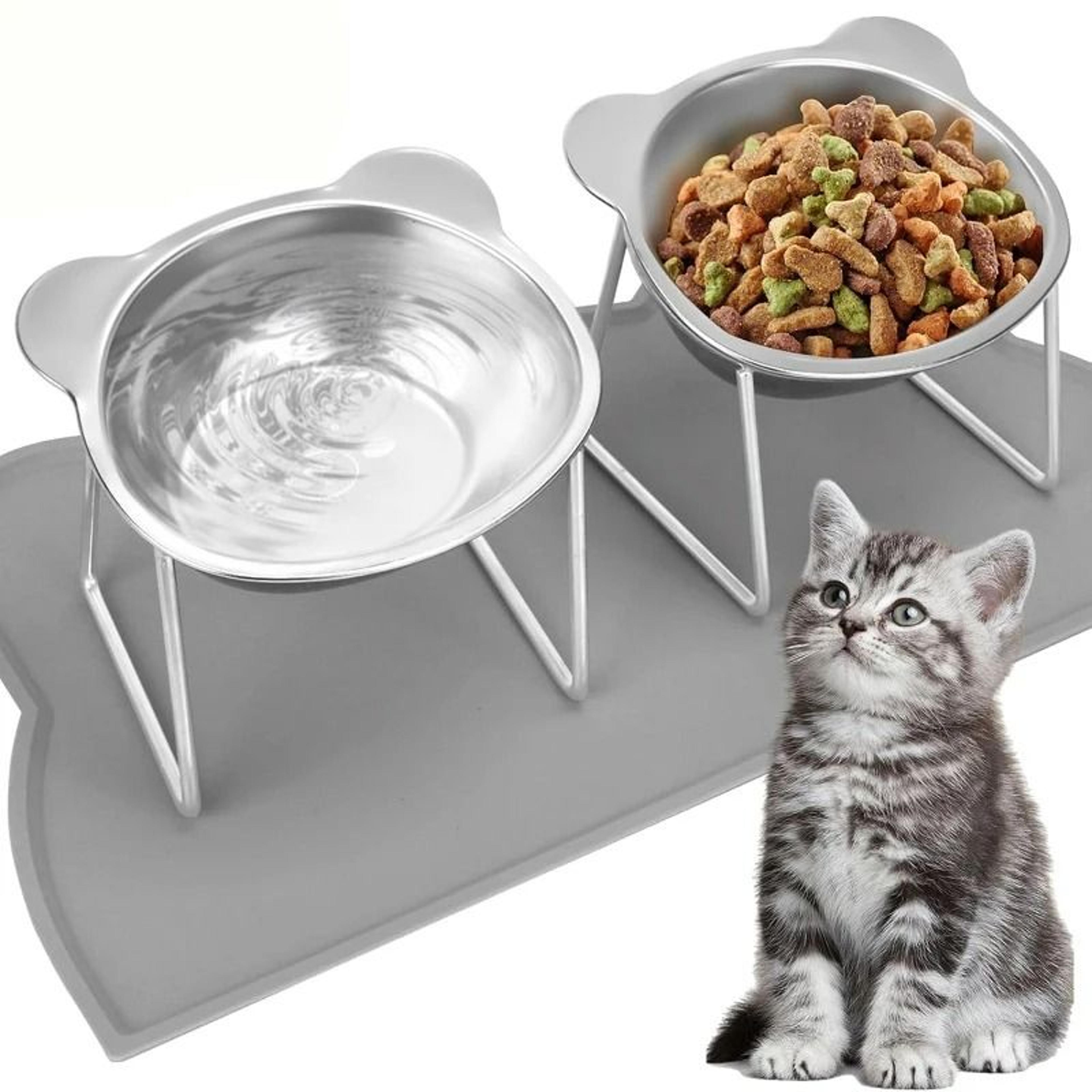 orthopedic 15° tilted neck guard pet feeder