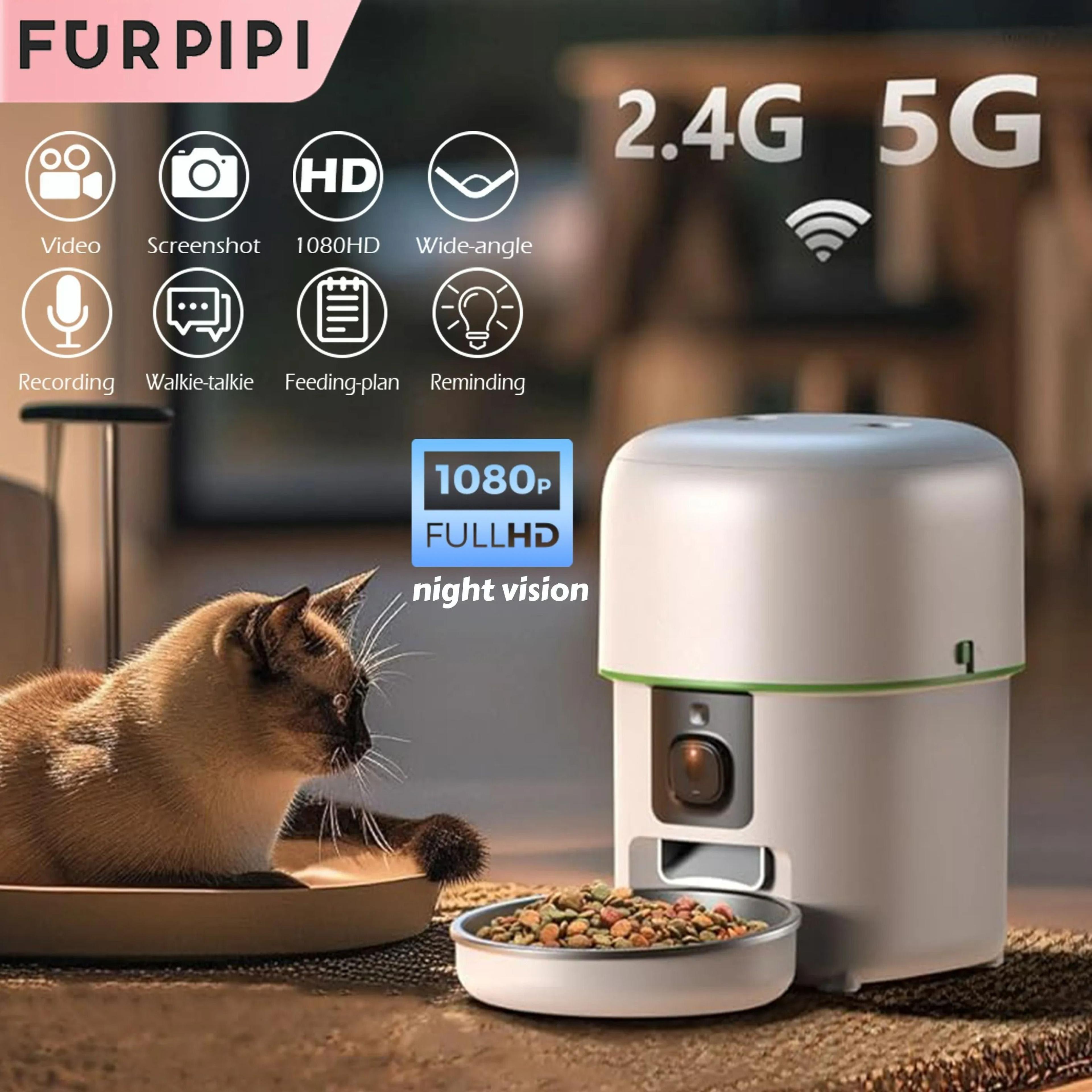 1080p hd video smart pet feeder with 5g wifi