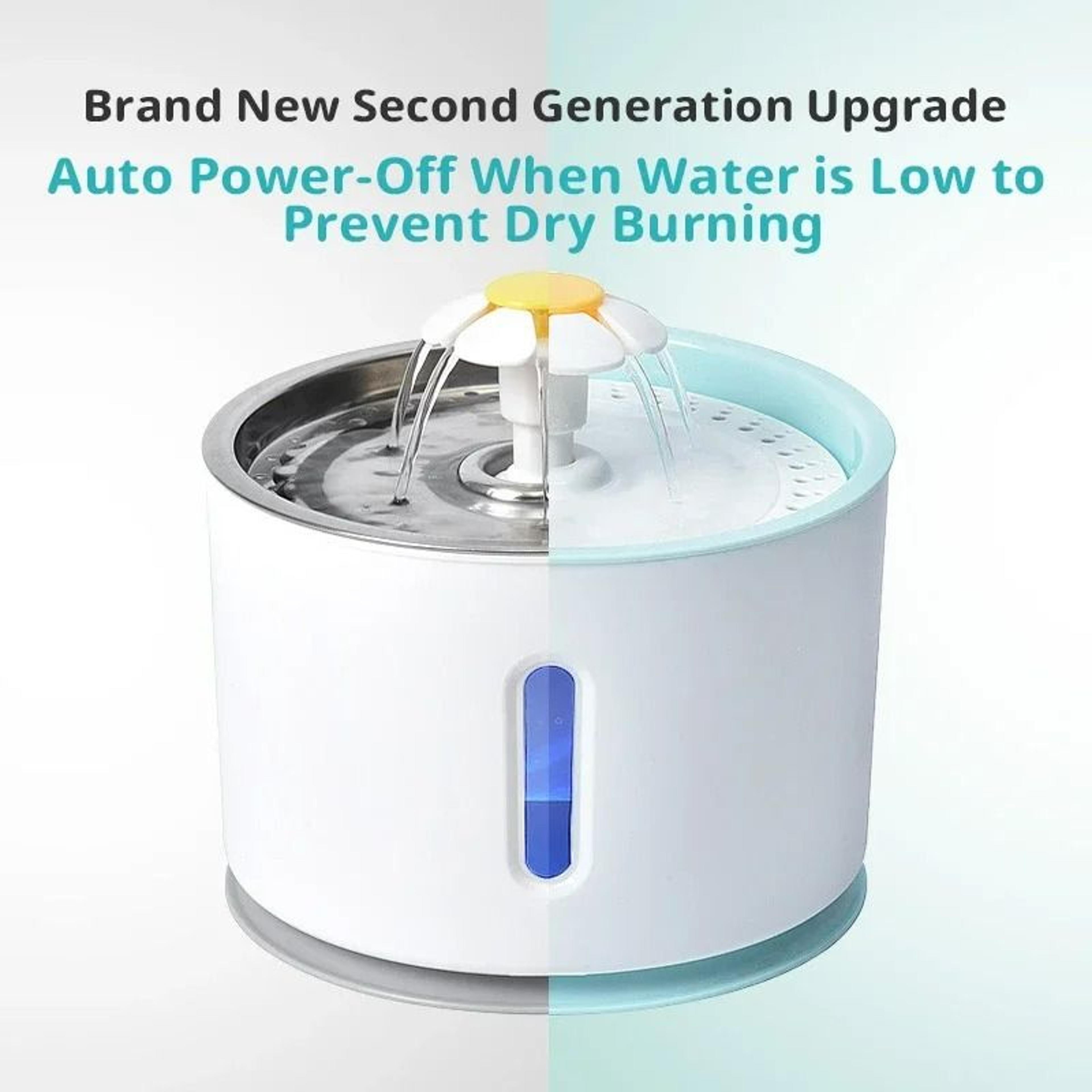 2.4l stainless steel smart pet water fountain