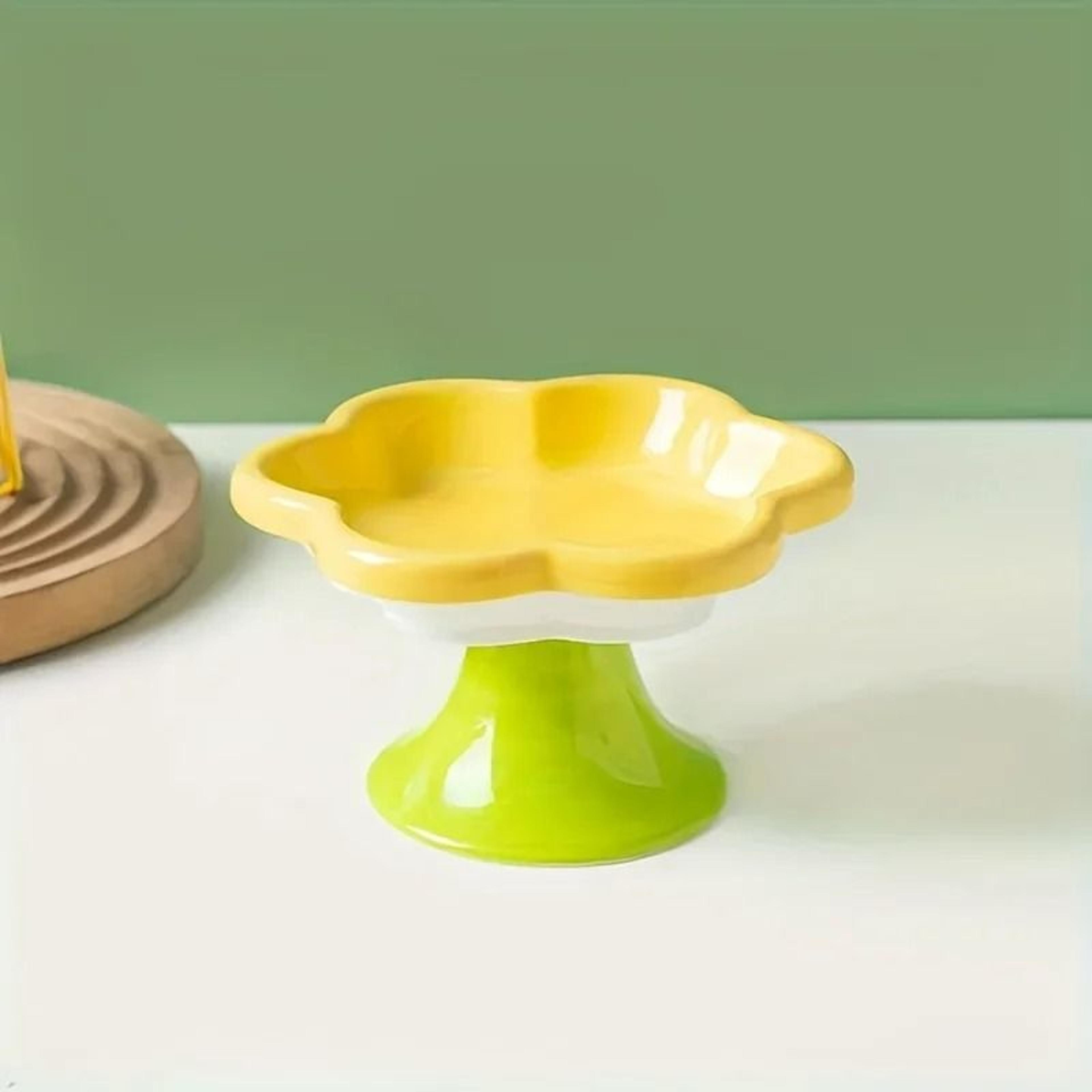 Premium FlowerDesign Elevated Ceramic Pet Bowl 6