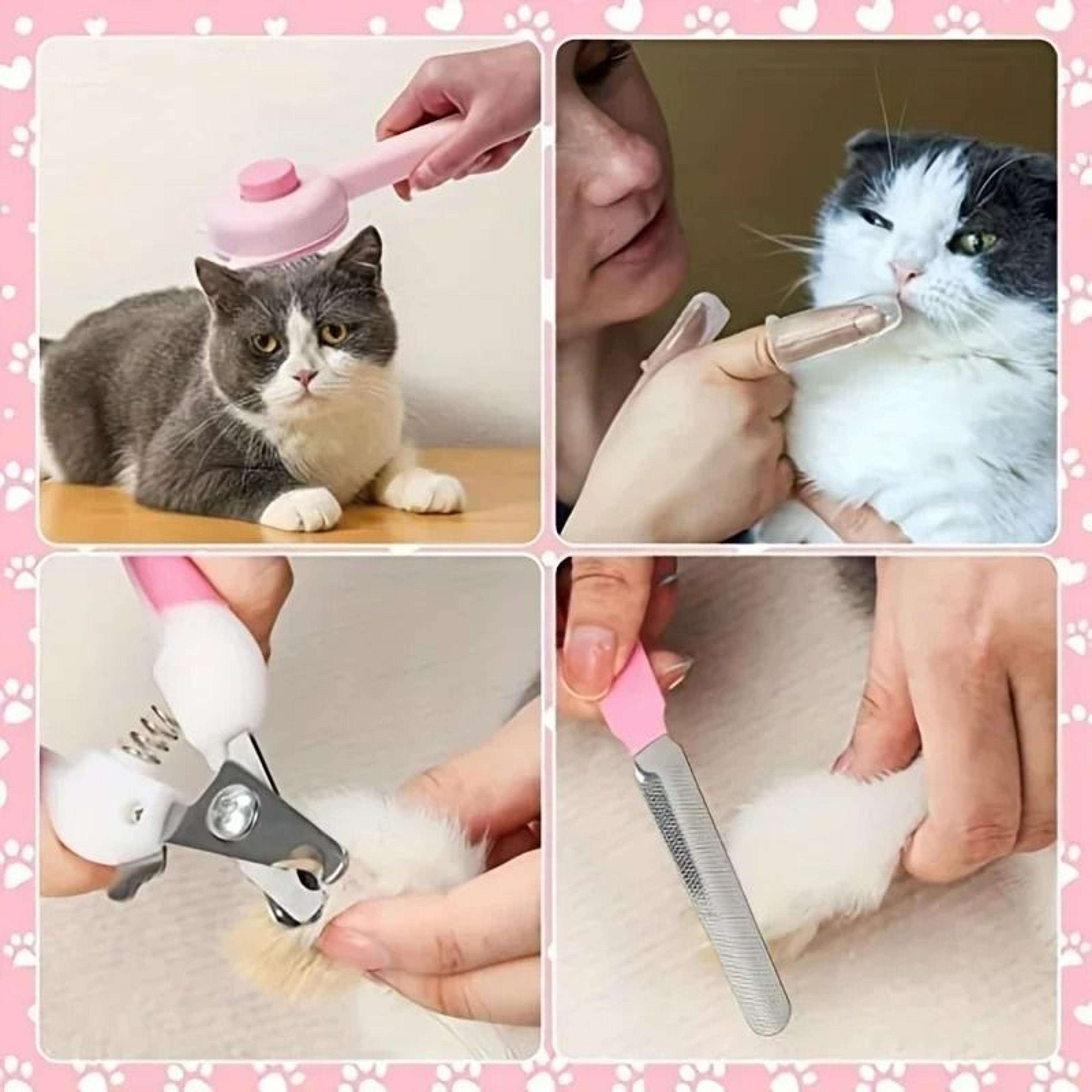 8Piece Professional Cat Grooming  Wellness Kit 4